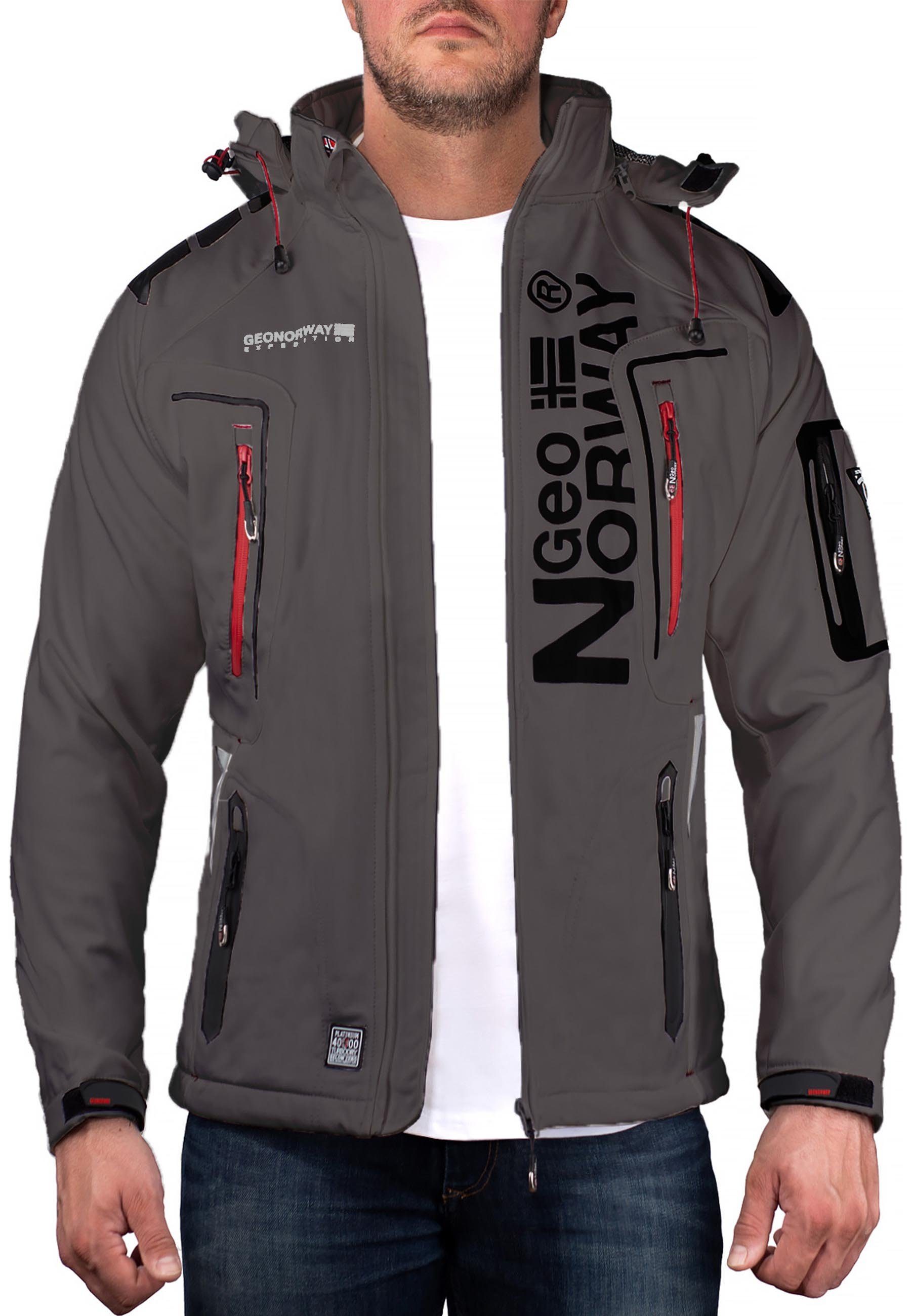 Geo Norway Softshelljacke Herren Regular Fit Jacke batechno Dark Grey S mit günstig online kaufen