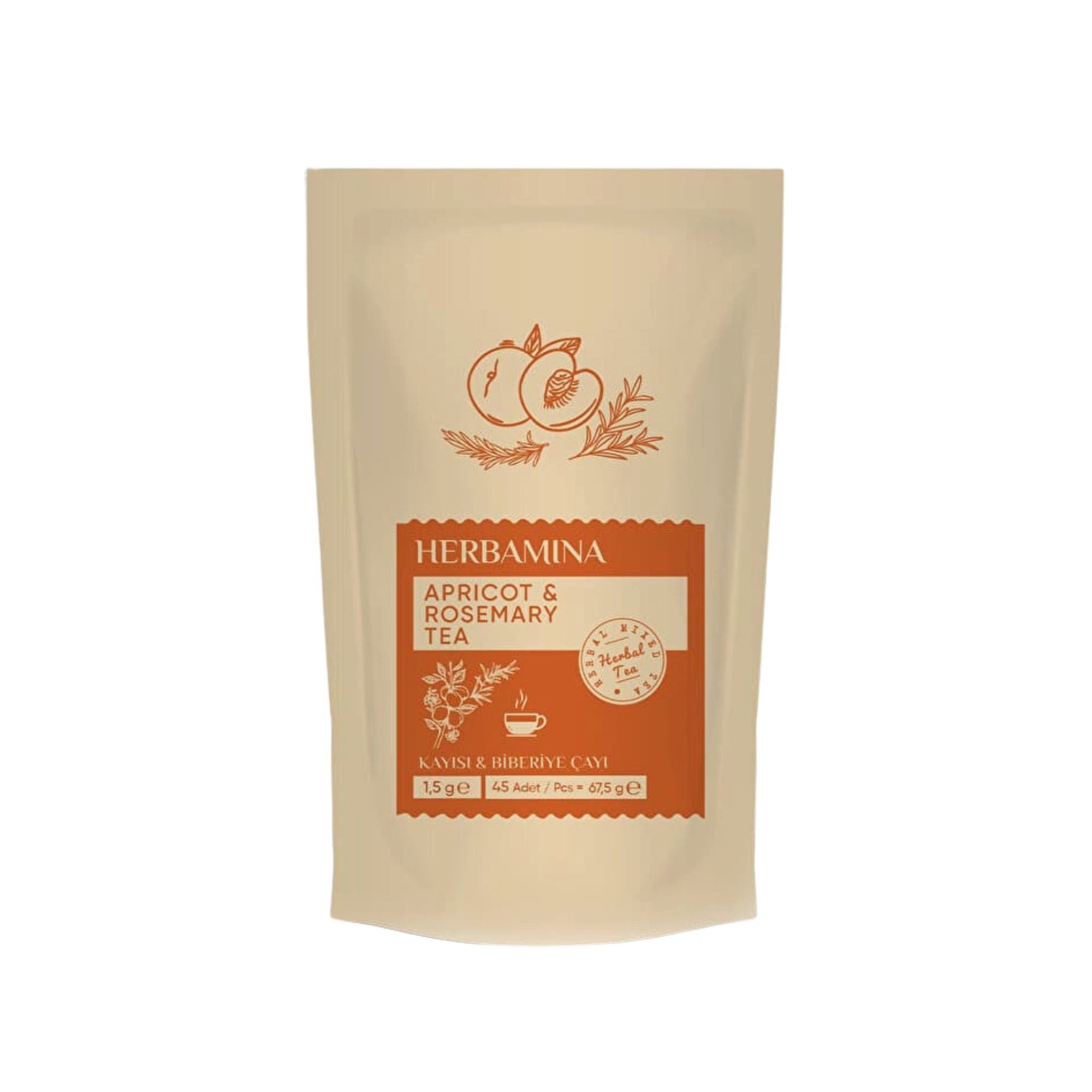 Herbamina Tee, Aprikosen- & Rosmarintee 45 x 1,5g