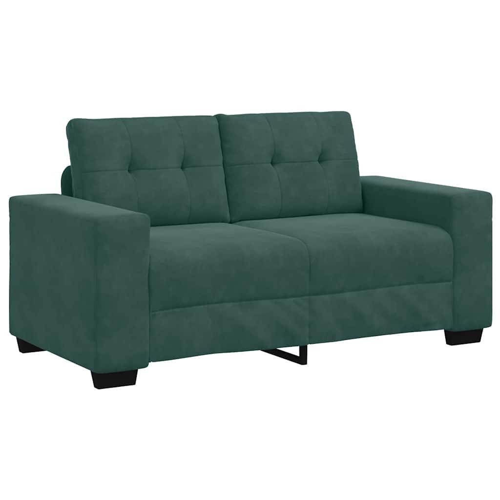 vidaXL Sofa, Zweisitzer-Sofa, mit Kissen Dunkelgrün Samt, 1 Teile günstig online kaufen