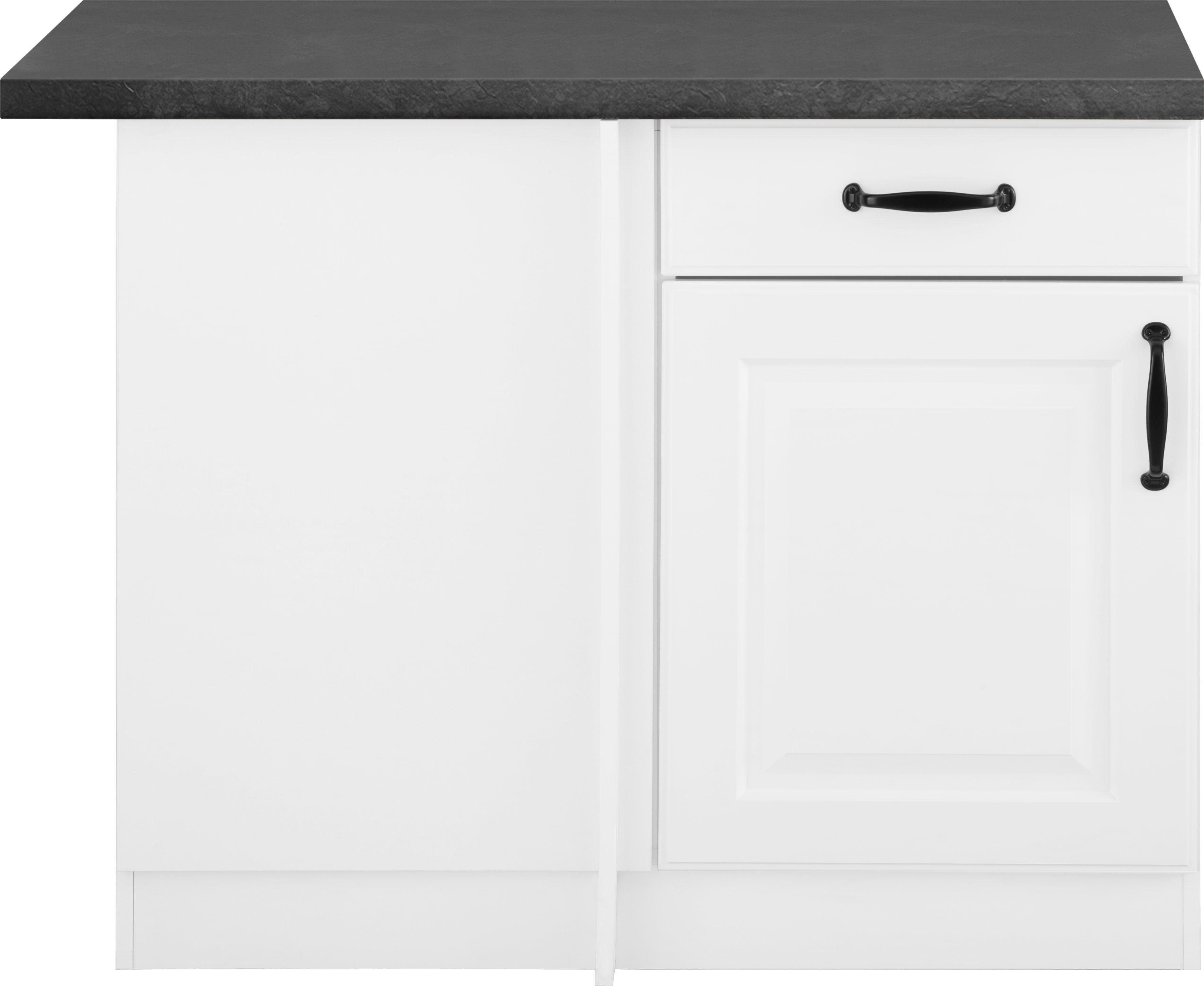 Eckunterschrank cm Erla schwarz Kassettenfront breit wiho Küchen 110 weiß/granit mit weiß |