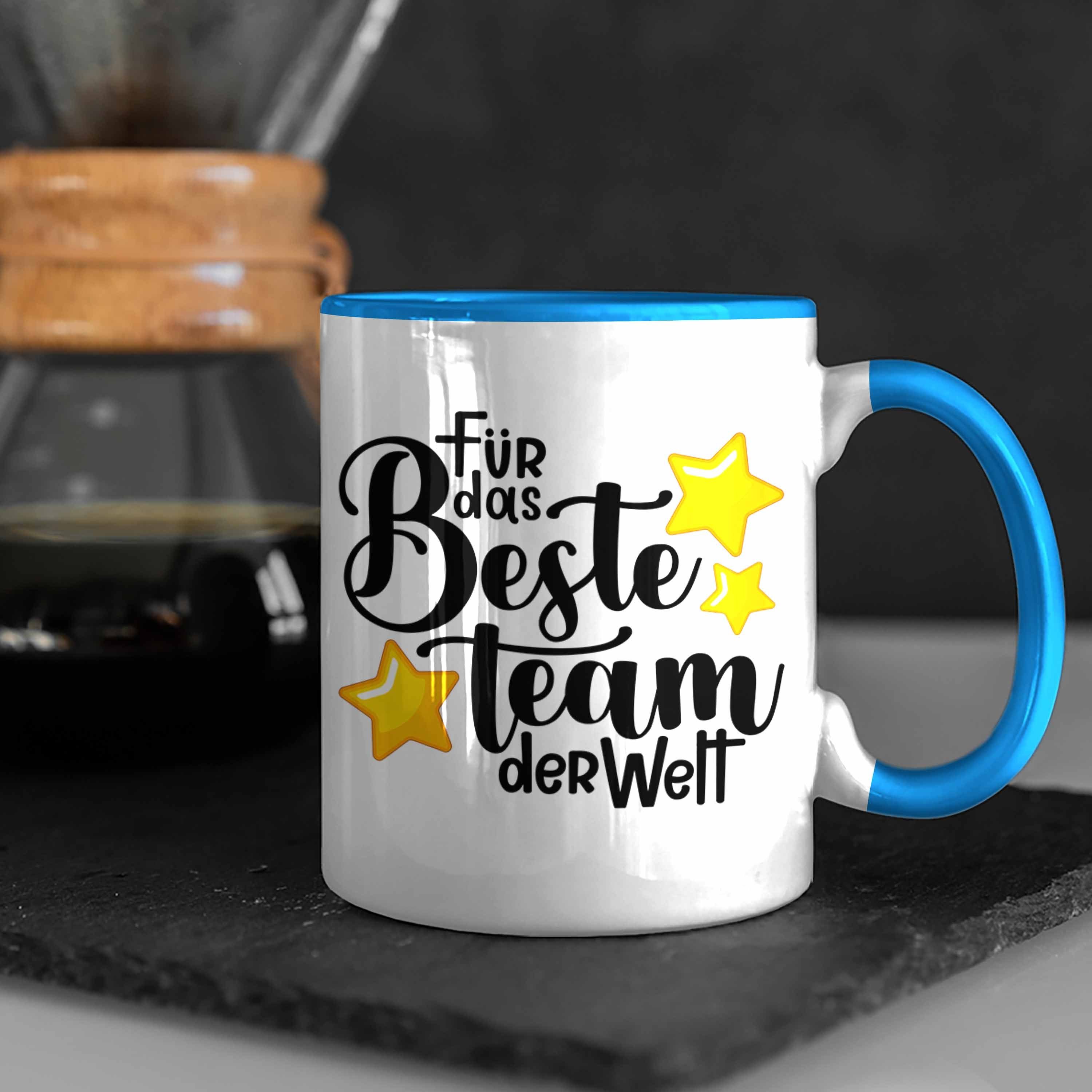 Tasse Geschenk Blau Lustige Arbe Angestellte Geschenkidee Team Teammitglied Tasse Trendation