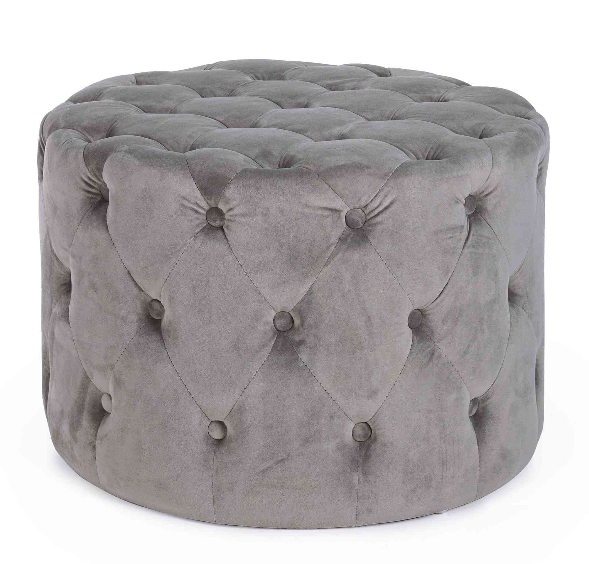 Bizzotto Pouf Lorella in Samt-Optik, Grau günstig online kaufen