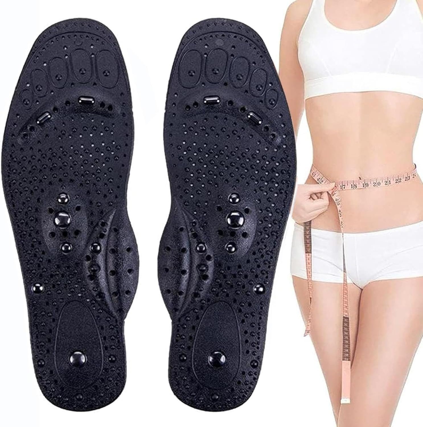 COOL-i ® Einlegesohlen Magnetische Massage-Einlegesohlen – Akupressur Fußsohlen Pads, für Damen & Herren, zuschneidbar, atmungsaktiv