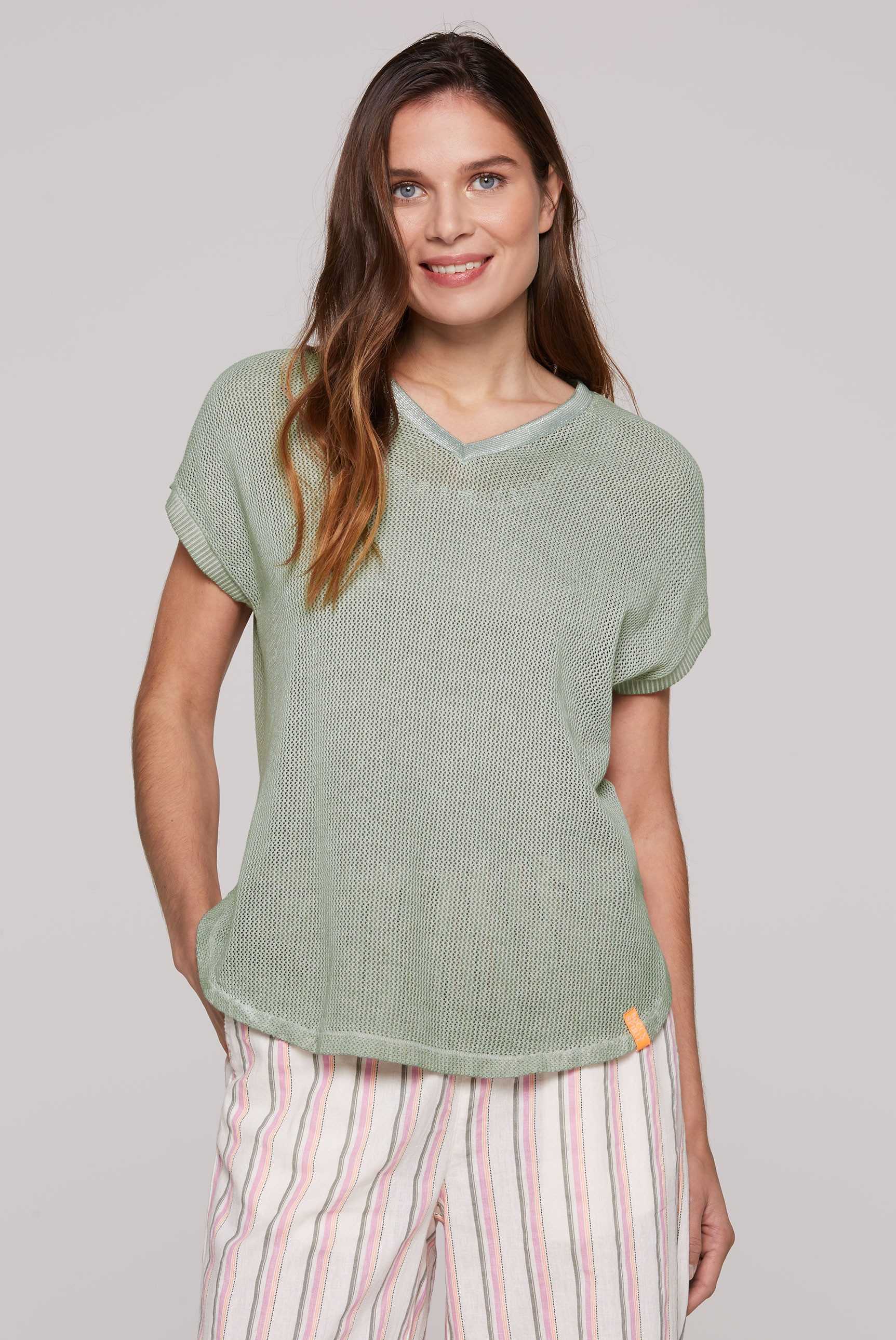 SOCCX V-Ausschnitt-Pullover SOCCX Pullover mit Kurzarm und V-Ausschnitt in günstig online kaufen