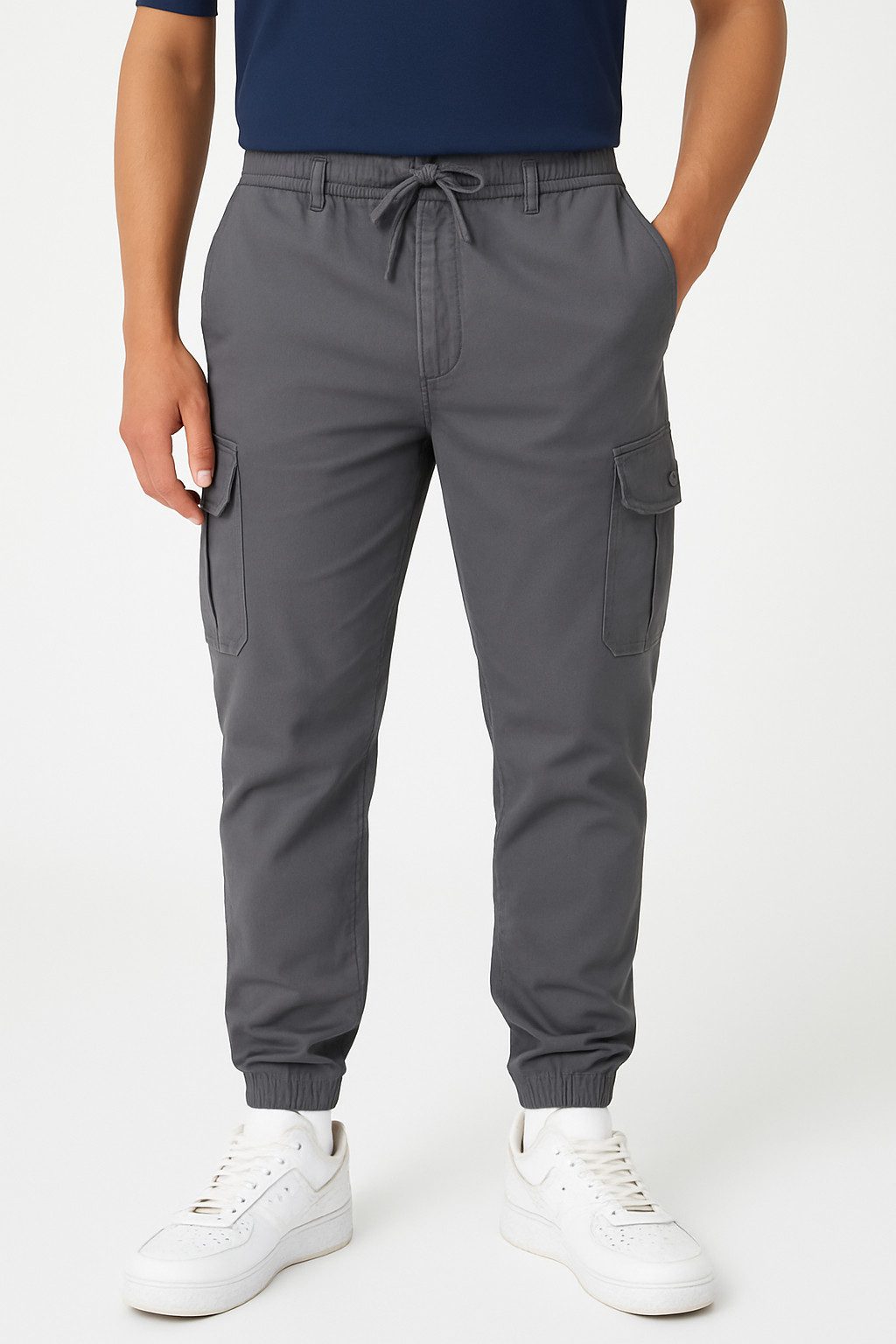 Smith & Solo Cargohose Herren, Hose Lang Chino mit Kordelzug