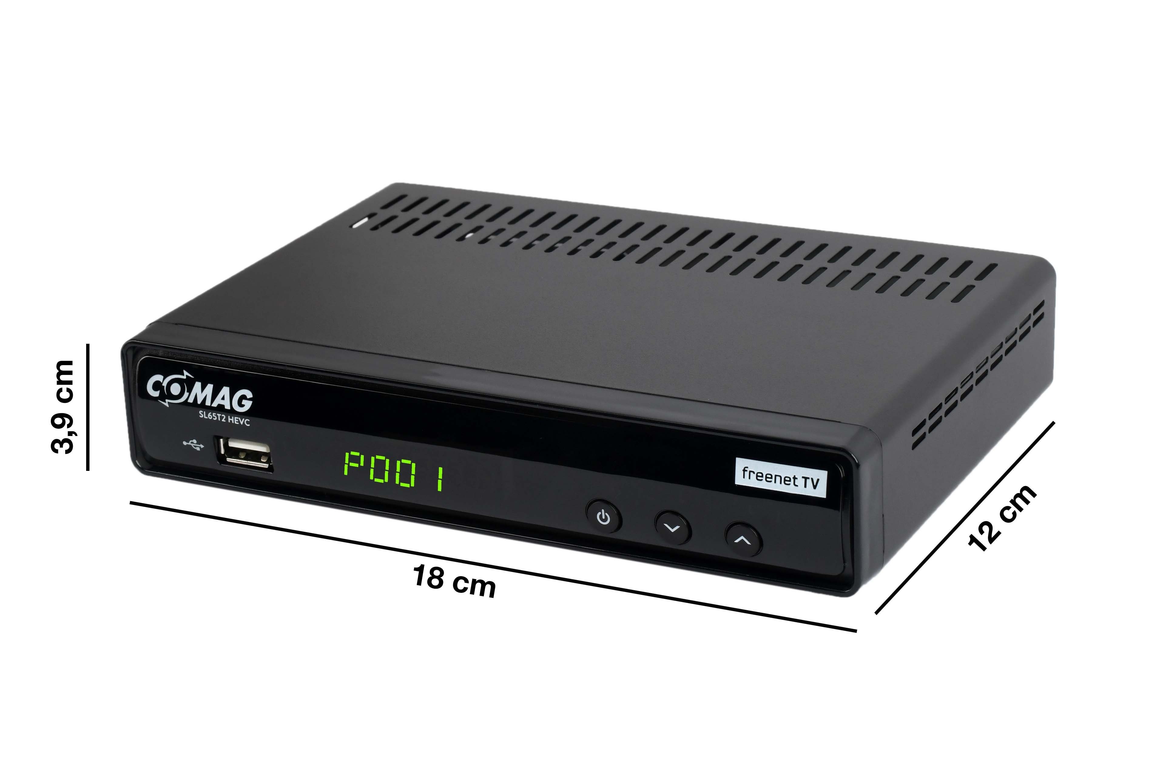 Full freenet Comag aktive DVB-T2 TV, Receiver SL65T2 Antenne) DVB-T2 Kabel, HDMI HD (2m HD