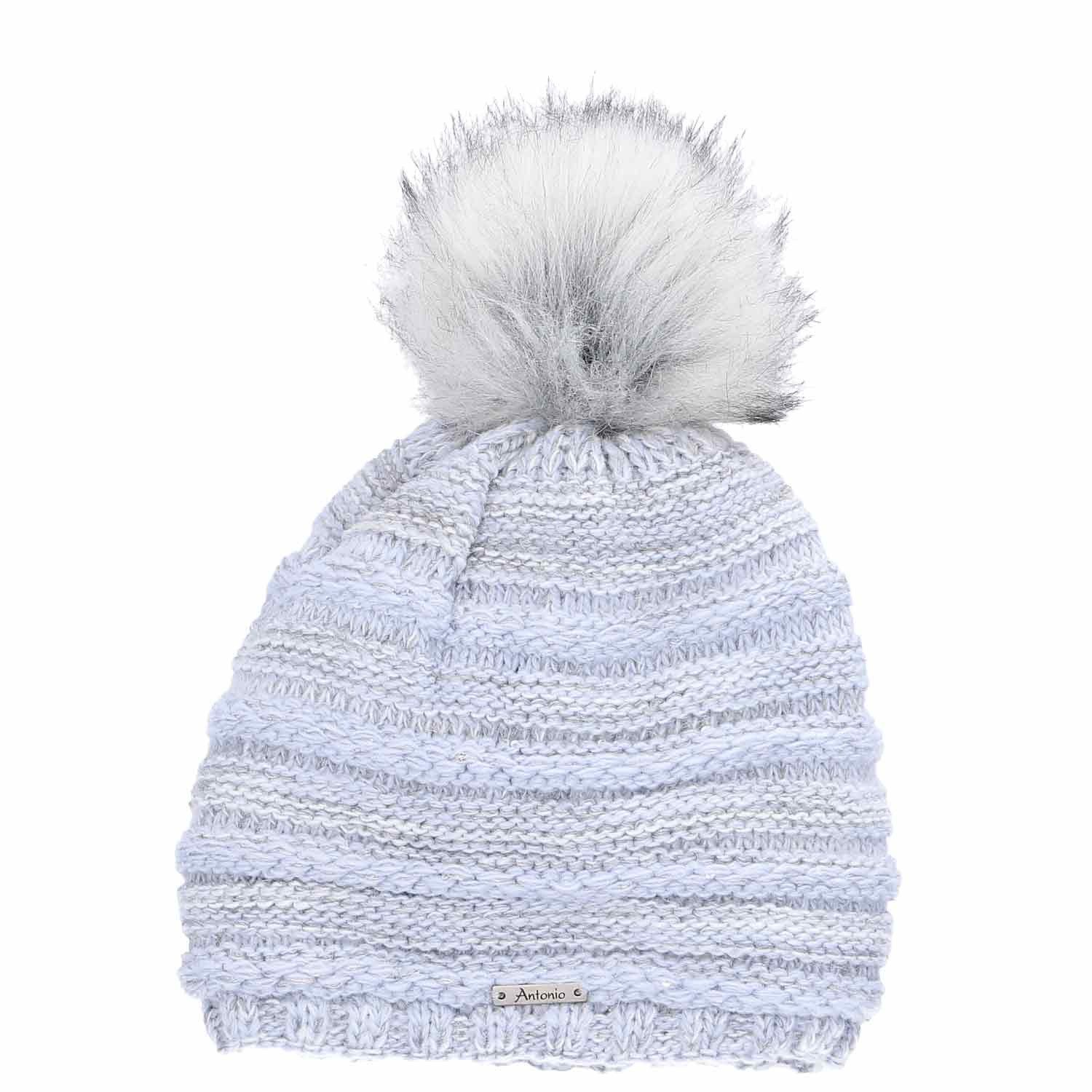 Antonio Strickmütze Antonio Strick Mütze Beanie mit Bommel blau (1-St) günstig online kaufen