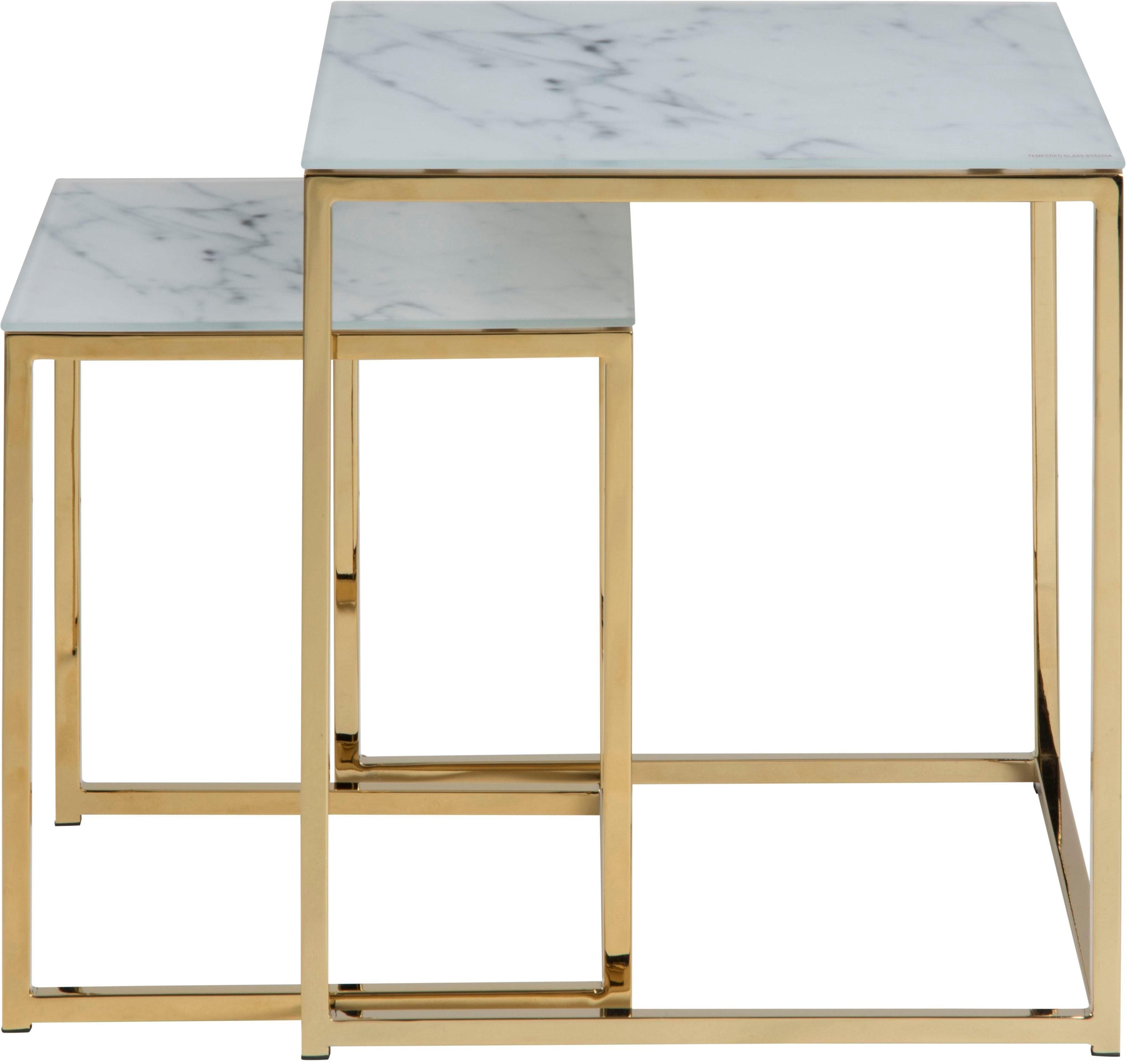 ACTONA GROUP Satztisch Alina (Set, 2-St., 2tlg. Set), Sicherheits-Klarglasplatte