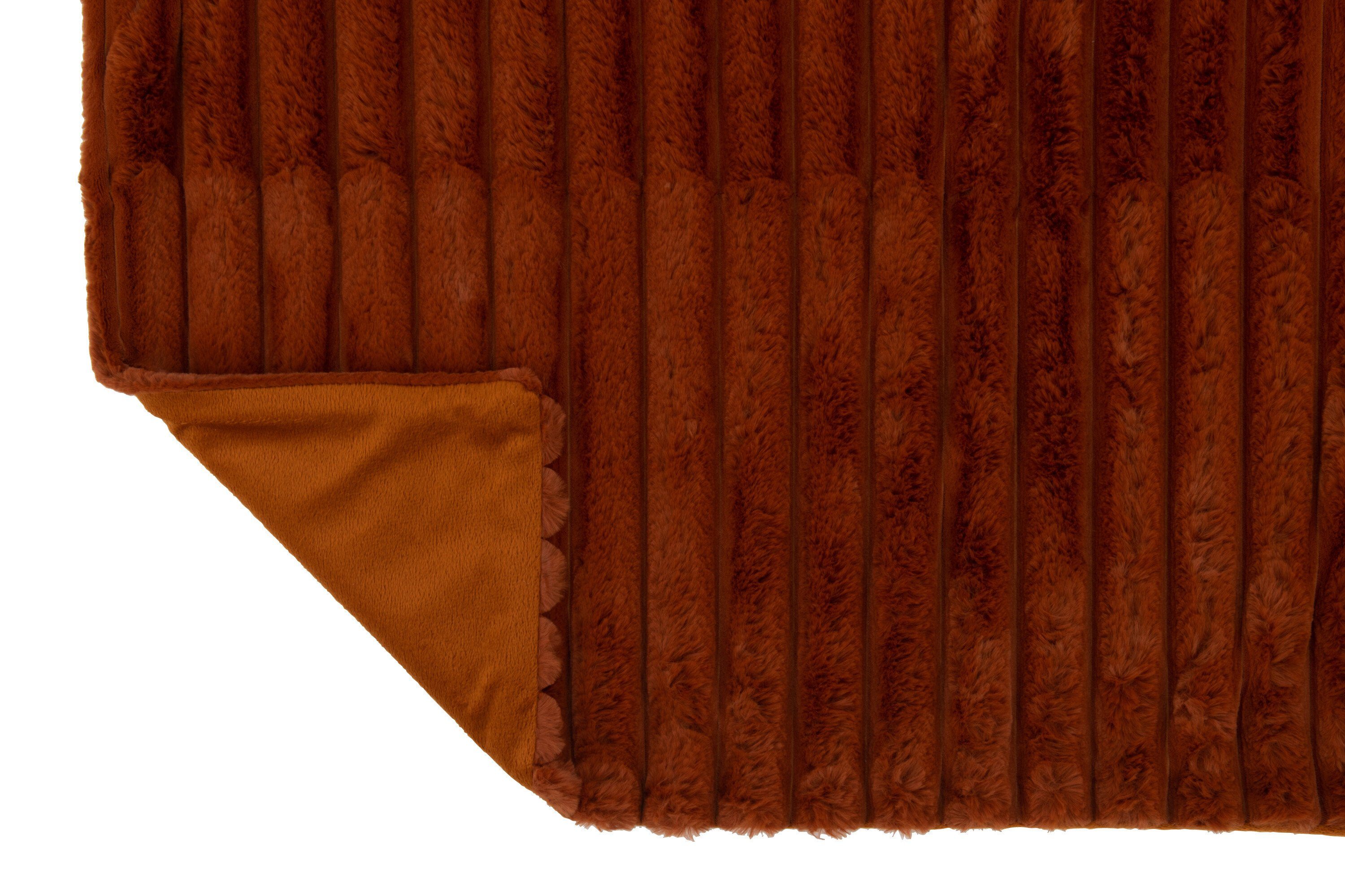 Polyester, Cord' Farbe J-line Rost oder Rost Dekoobjekt Schokolade 'Plaid Decke 2er-Set