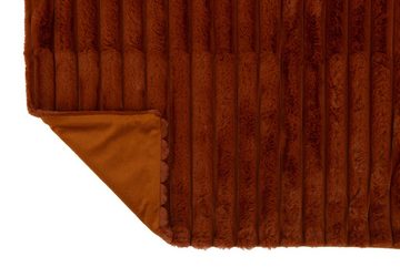 J-line Dekoobjekt 2er-Set Decke 'Plaid Cord' Polyester, Schokolade oder Rost Farbe Rost