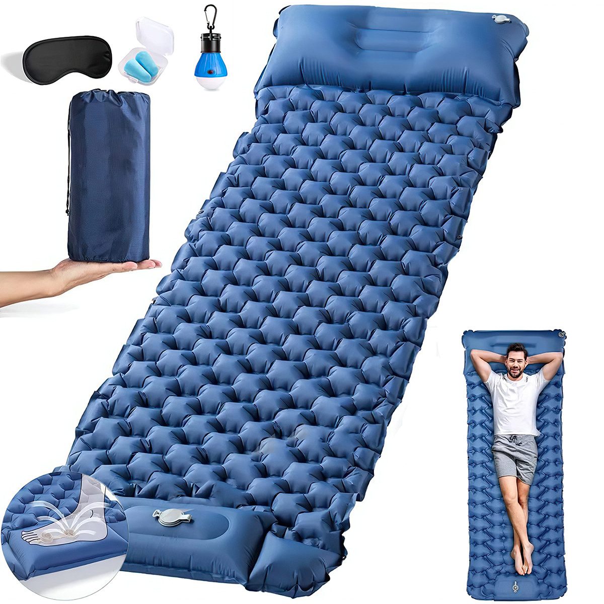 Isomatte Luftmatratze Selbstaufblasende Schlafmatten für Camping Luftbett
