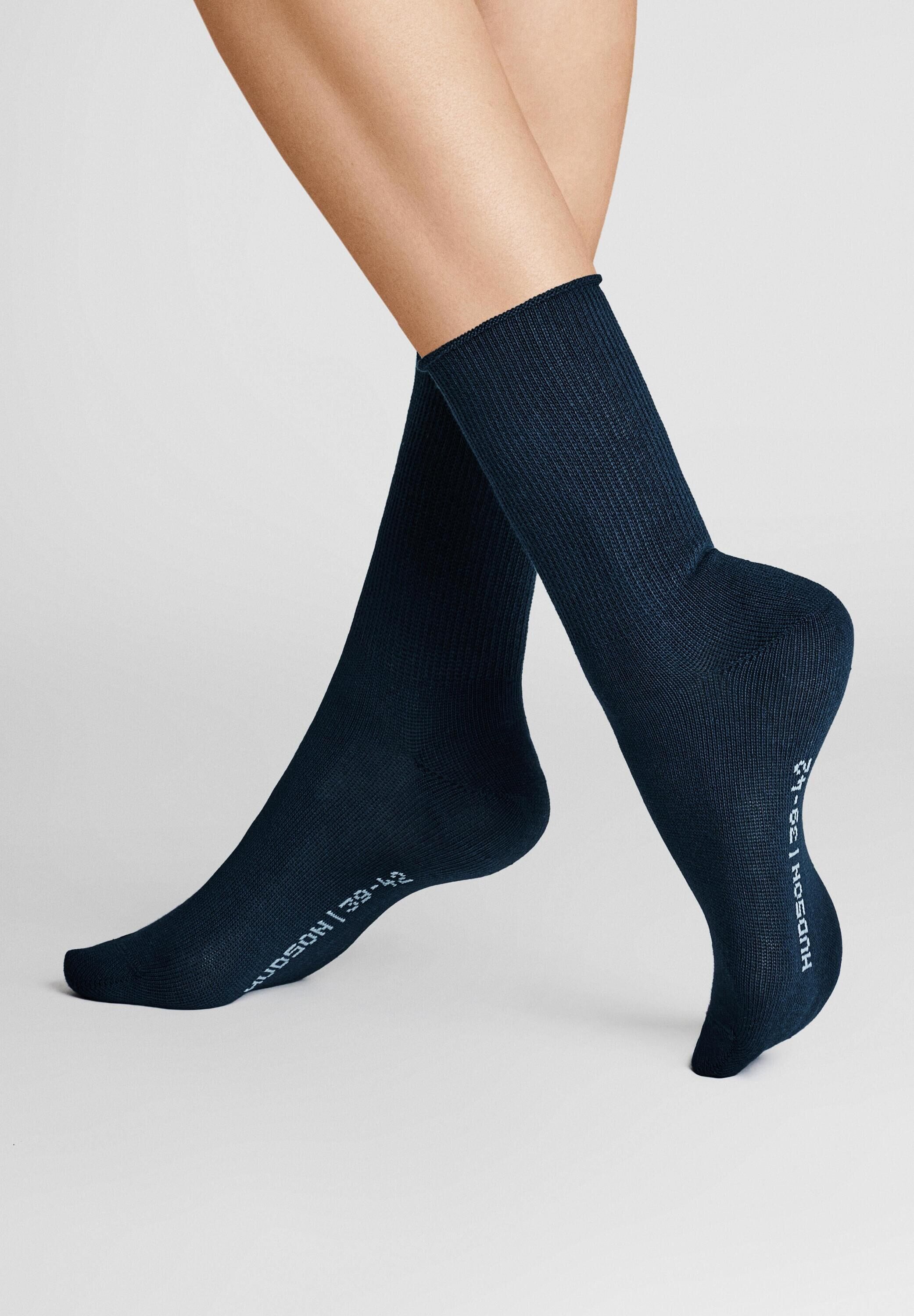 Hudson Basicsocken Relax Soft (1-Paar) Druckfreie Socken ohne Gummifäden