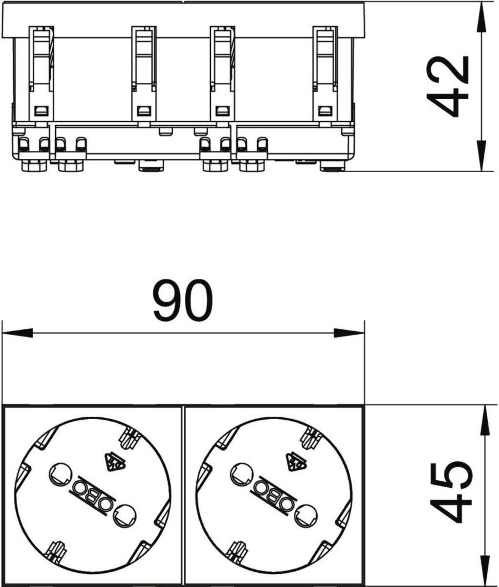 Bettermann OBO STD-D3S Grad, 2-fach Klemmen SRO2 OBO BETTERMANN Steckdose 33