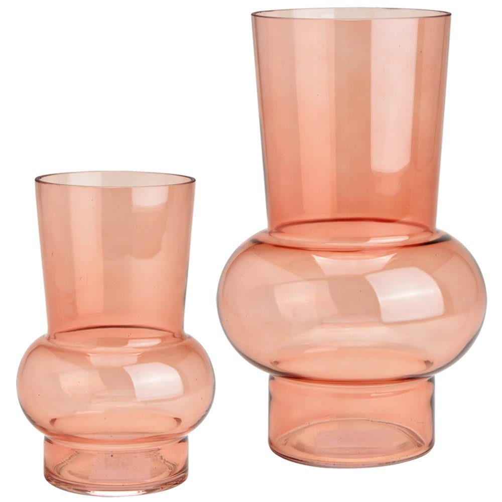& Hübsche modern Vase St) rosa HOBBY Glas 12x18 matches21 Blumentopf cm (1 Blumenvase Ø HOME