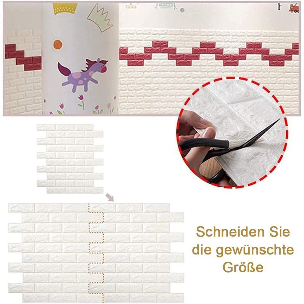 Minicloss 3D-Tapete 10 stück selbstklebende Wandpaneele 35x38 cm, (10 St), DIY Wandtapete, Geeignet für Küche, Bad, Schlafzimmer, Wohnzimmer – Bild 4 von 5