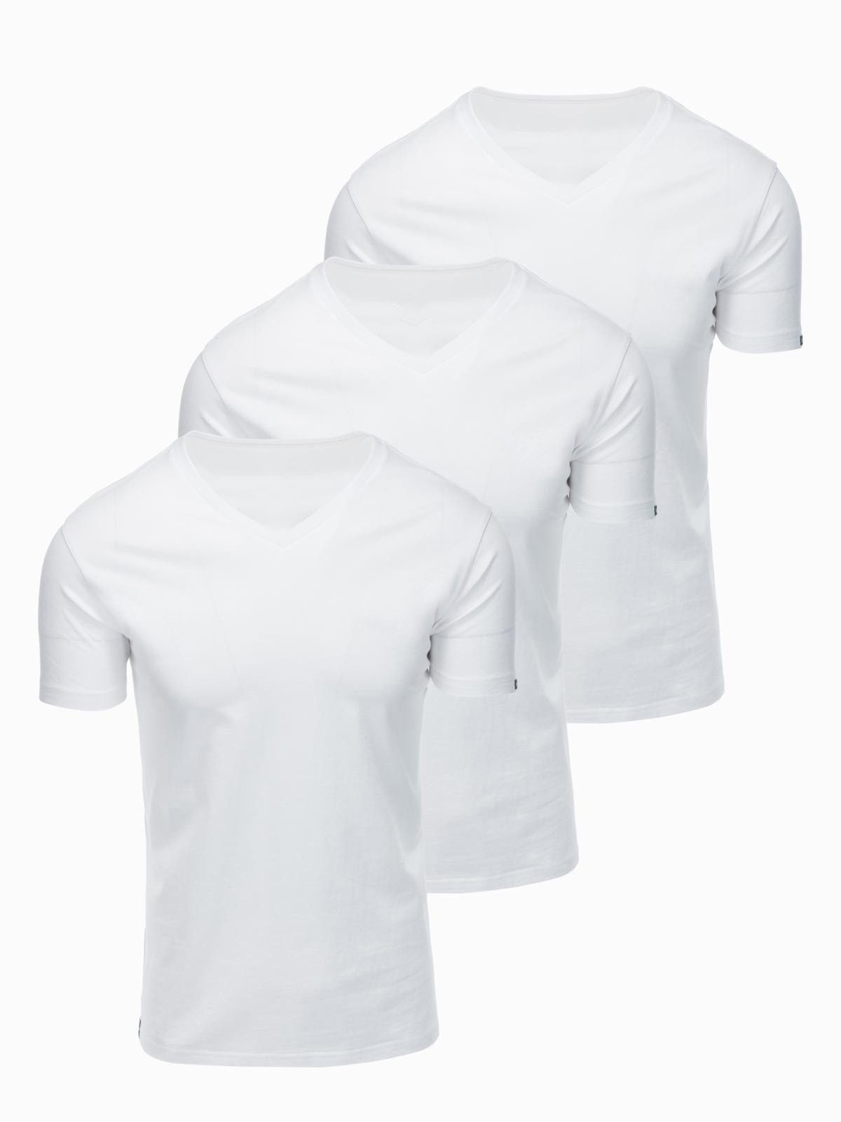OMBRE T-Shirt Herren T-Shirt V-Ausschnitt Basic 3er-Pack Navy, white, warm grey L (T-Shirt, 1-tlg., Set) 3er-Pack