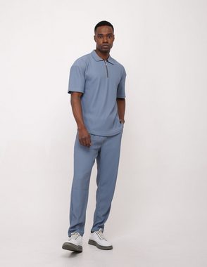 Denim Distriqt Trainingsanzug Freizeitanzug 2er Kombi Poloshirt mit Hose in Slim-Fit Blau XL