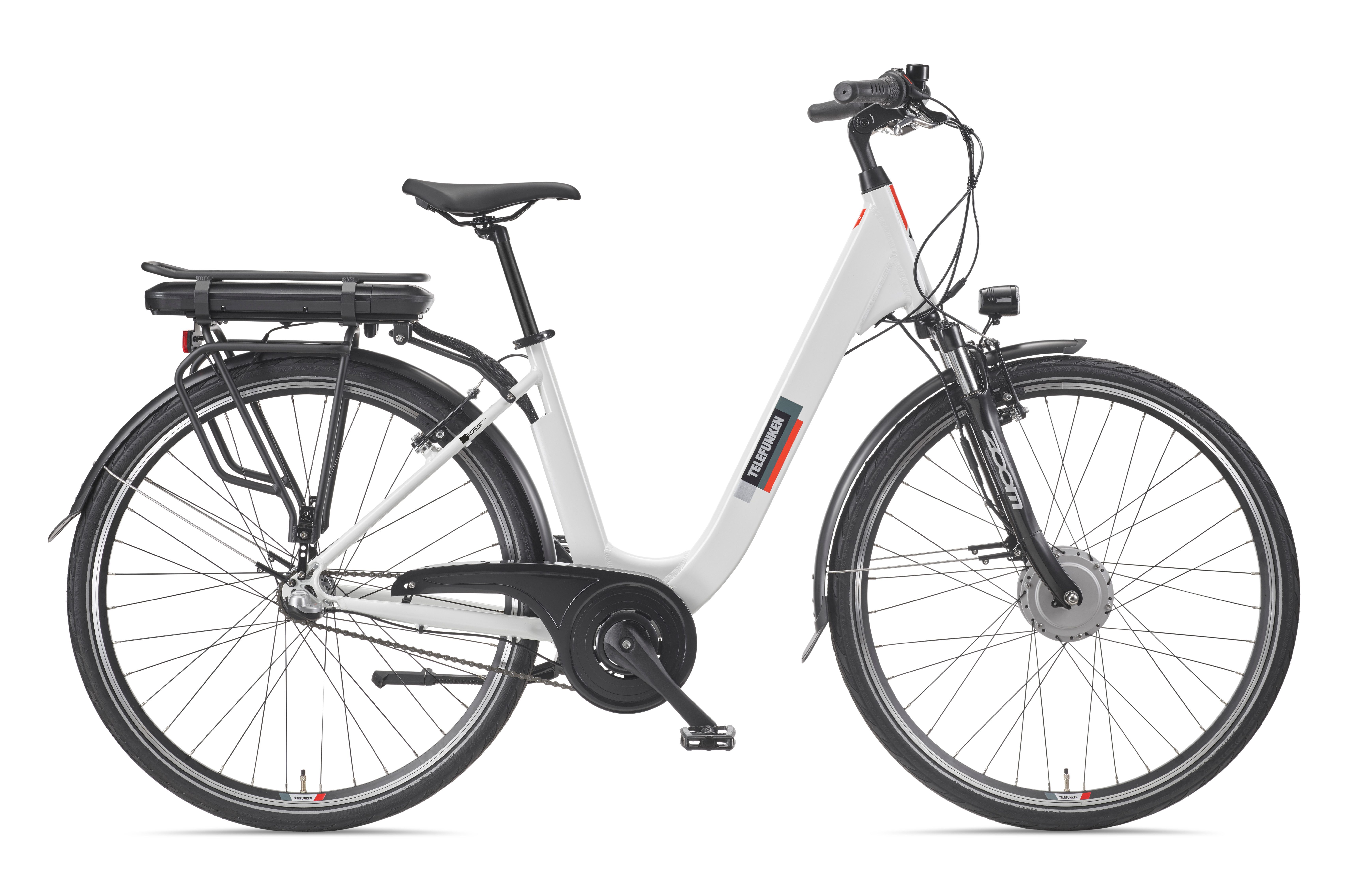 Telefunken E-Bike Cityrad Multitalent RC836, 3 Gang Shimano Shimano Nexus Schaltwerk, Nabenschaltung, Frontmotor, 474 Wh, tiefer Einstieg, 28 Zoll, Pedelec, Elektrofahrrad für Damen u. Herren