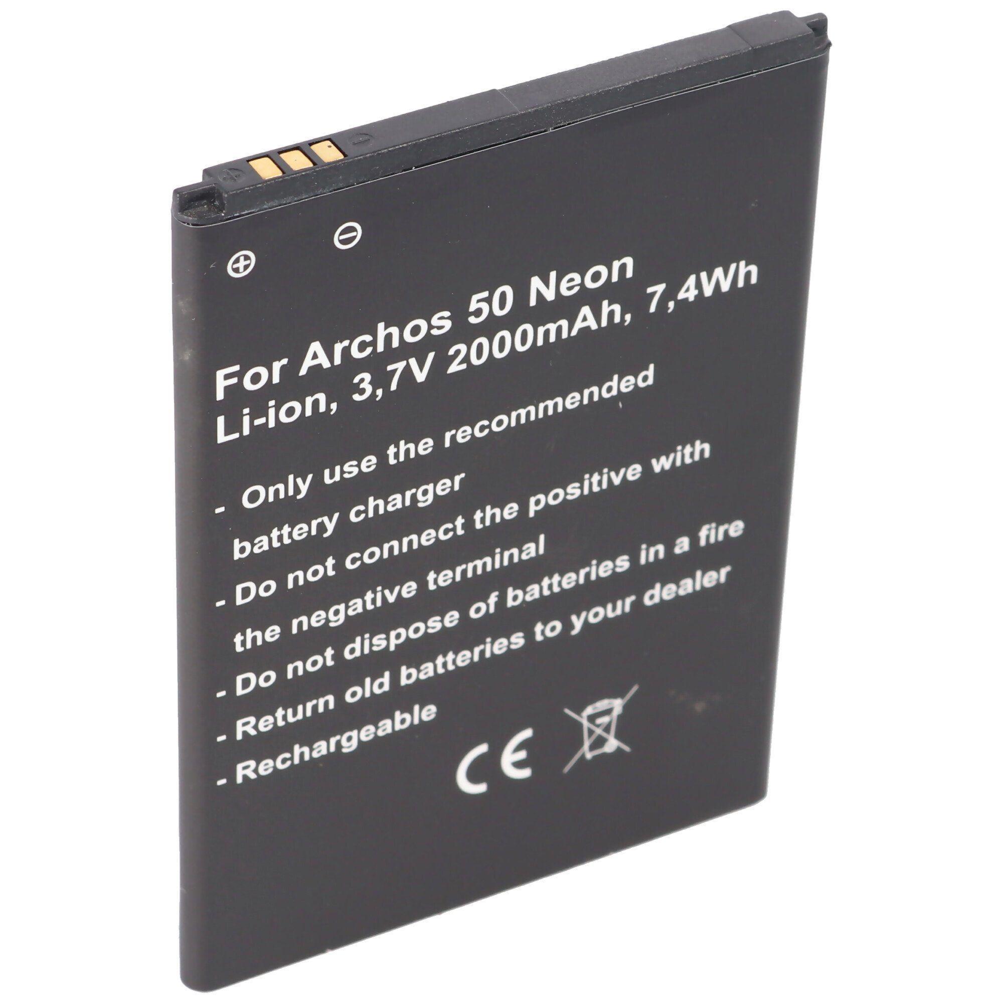 AccuCell Akku passend für den Akku Akku Archos Archos 56,0 50 (3,7 x V) Neon 77,9 2000 x mAh AC50NE