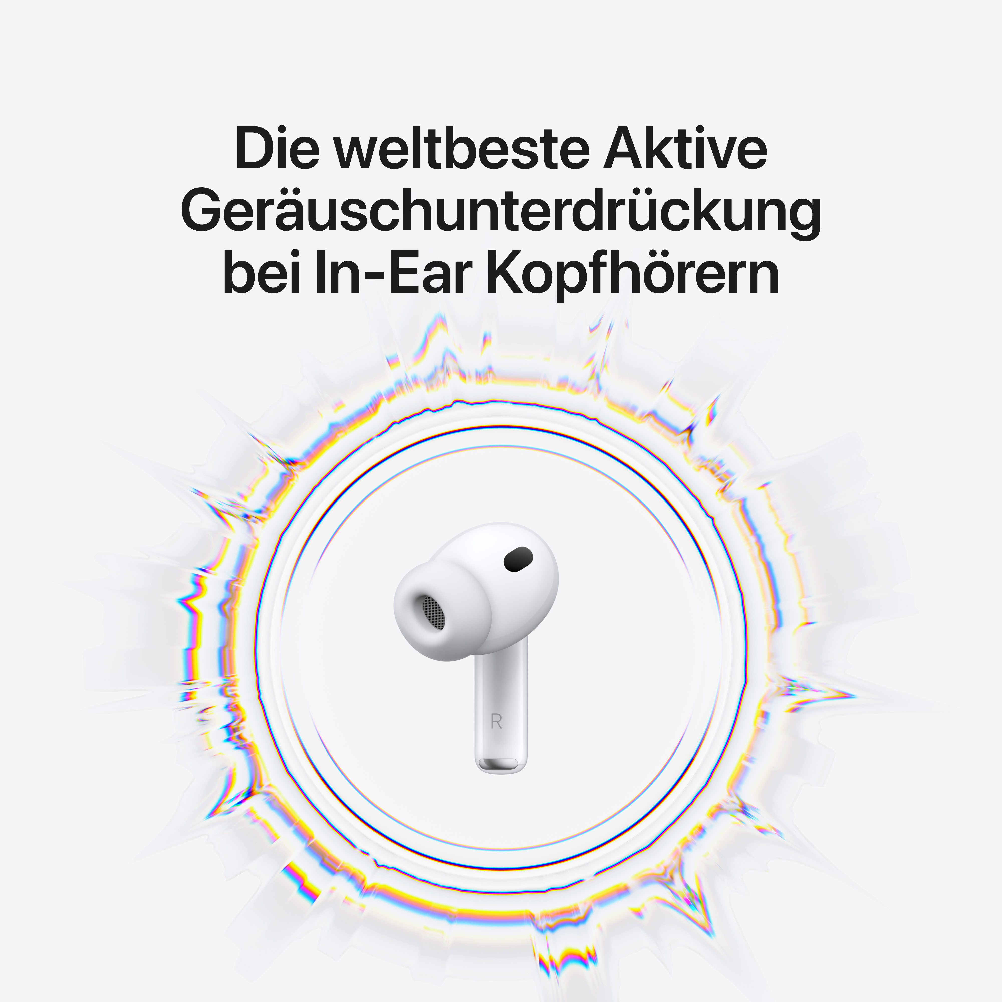 Apple AirPods Pro 3 wireless In-Ear-Kopfhörer (Active Noise Cancelling (ANC), Transparenzmodus, True Wireless, integrierte Steuerung für Anrufe und Musik, kompatibel mit Siri, Siri, Bluetooth, Mit dem neuen Update: Live Übersetzung)