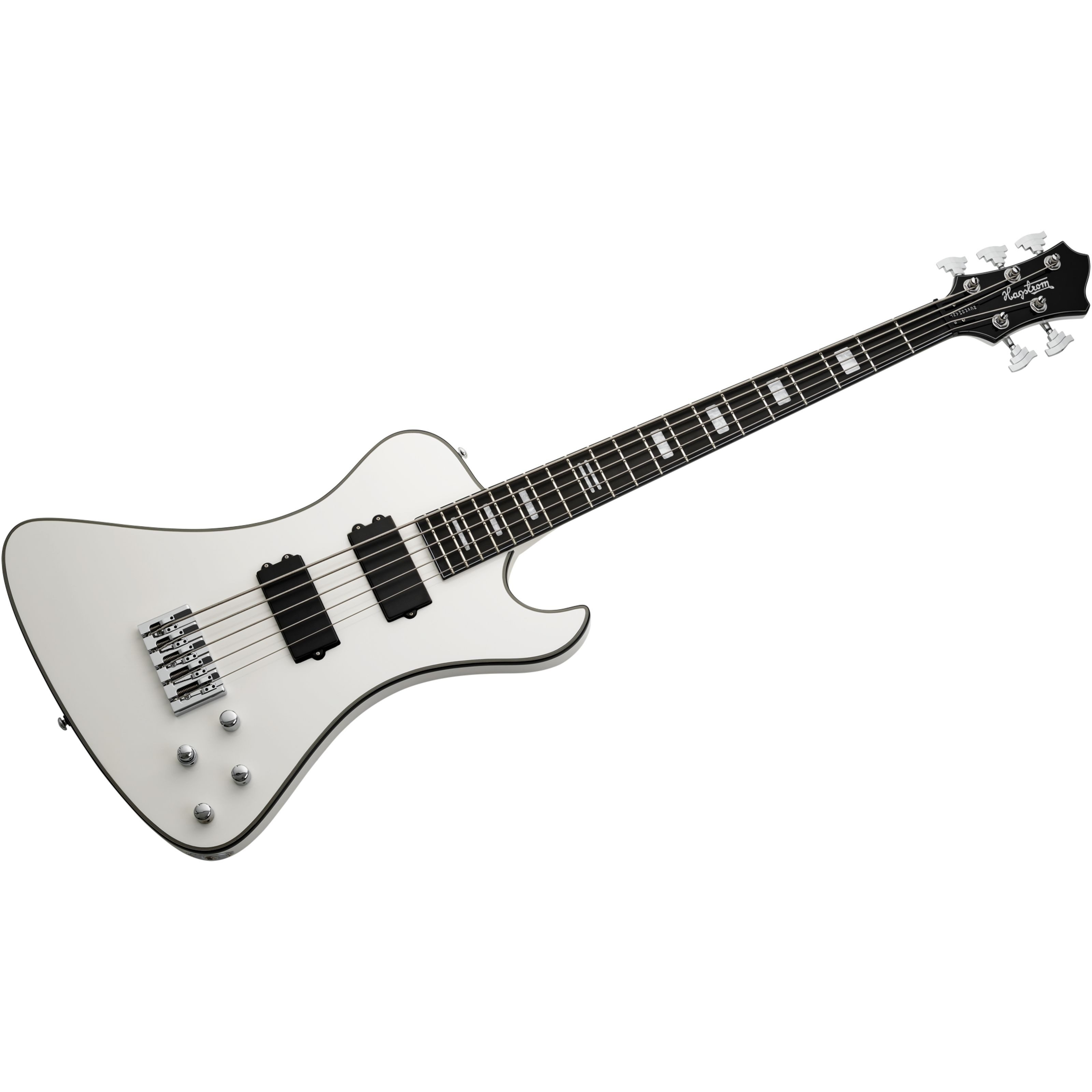 Hagstrom E-Bass, E-Bässe, 5-Saiter E-Bässe, Nekromant 5 White Gloss - E-Bass