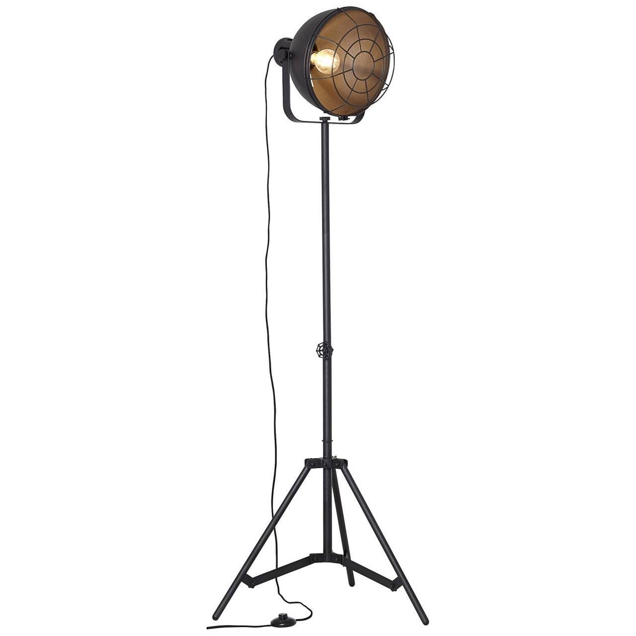 Jesper 39cm 1x Stehlampe Gitter 60W, geei Jesper, Standleuchte E27, A60, schwarz Brilliant Lampe