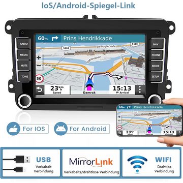 Hikity 7" Android Autoradio Für VW GOLF 5 6 Passat Touran Tiguan Polo Skoda Autoradio (Android 13, Passat Touran Tiguan, Polo Skoda, GPS Navi)