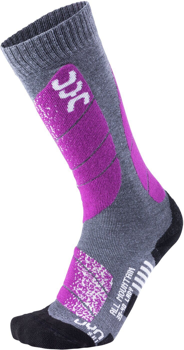 UYN Skisocken UYN LADY SKI ALL MOUNTAIN SOCKS G944 Medium Grey Mel/Purp