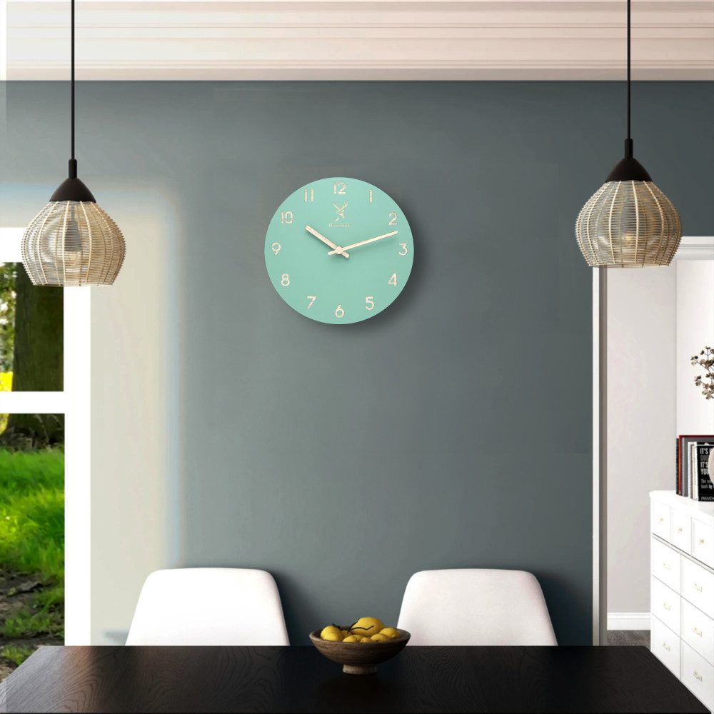 Holzwerk Wanduhr Designer Loft Quarzwanduhr aus Holz (Nahezu lautloses Uhrwerk, analog, 25 cm)
