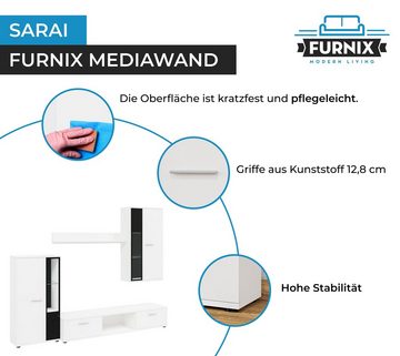 Furnix Schrank-Set Mediawand SARAI Schrank-Set 4-teilig 240x180x40,2 cm ohne LED, mit TV-Schrank, Hochschrank, Hängevitrine, Regal