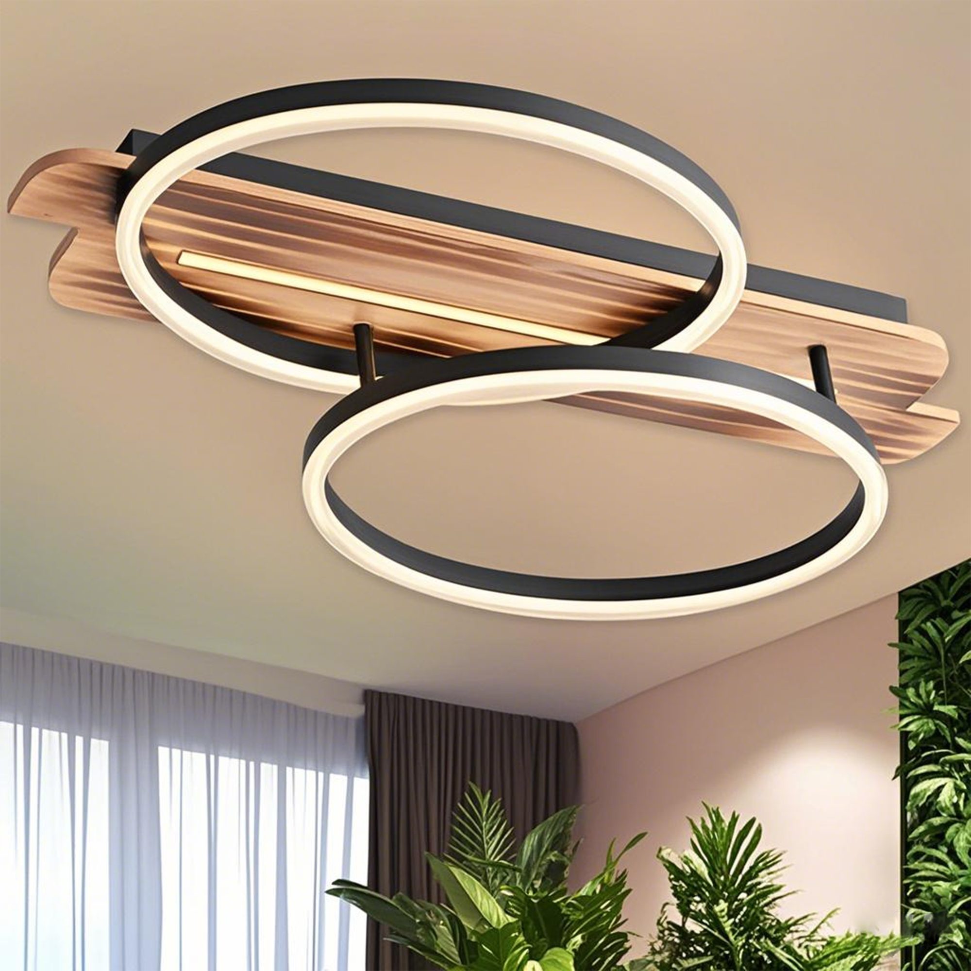 Masbekte Deckenleuchte, 2 Ringe LED Deckenlampe günstig online kaufen