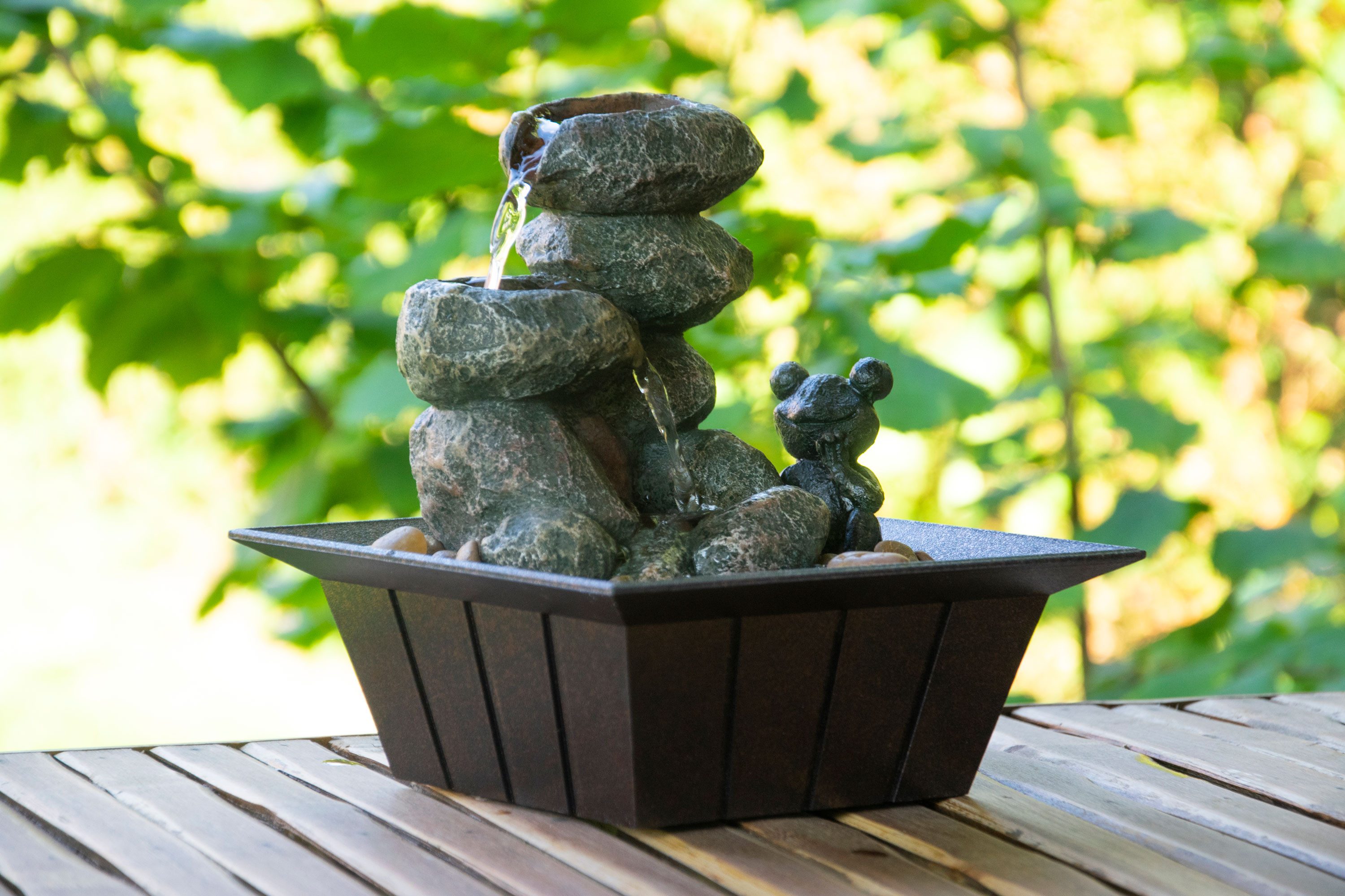 dobar Gartenbrunnen Polyresin-Brunnen mit Pumpe
