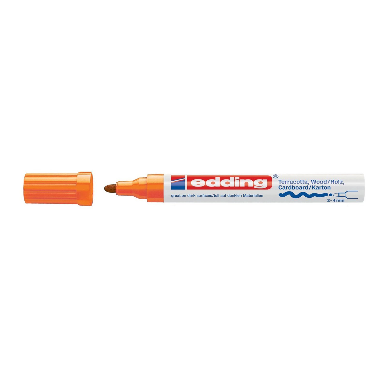 edding Marker Mattlack-Marker 2-4 mm edding 4000, (Stück, 1-tlg), Lackstift Permanentmarker Orange