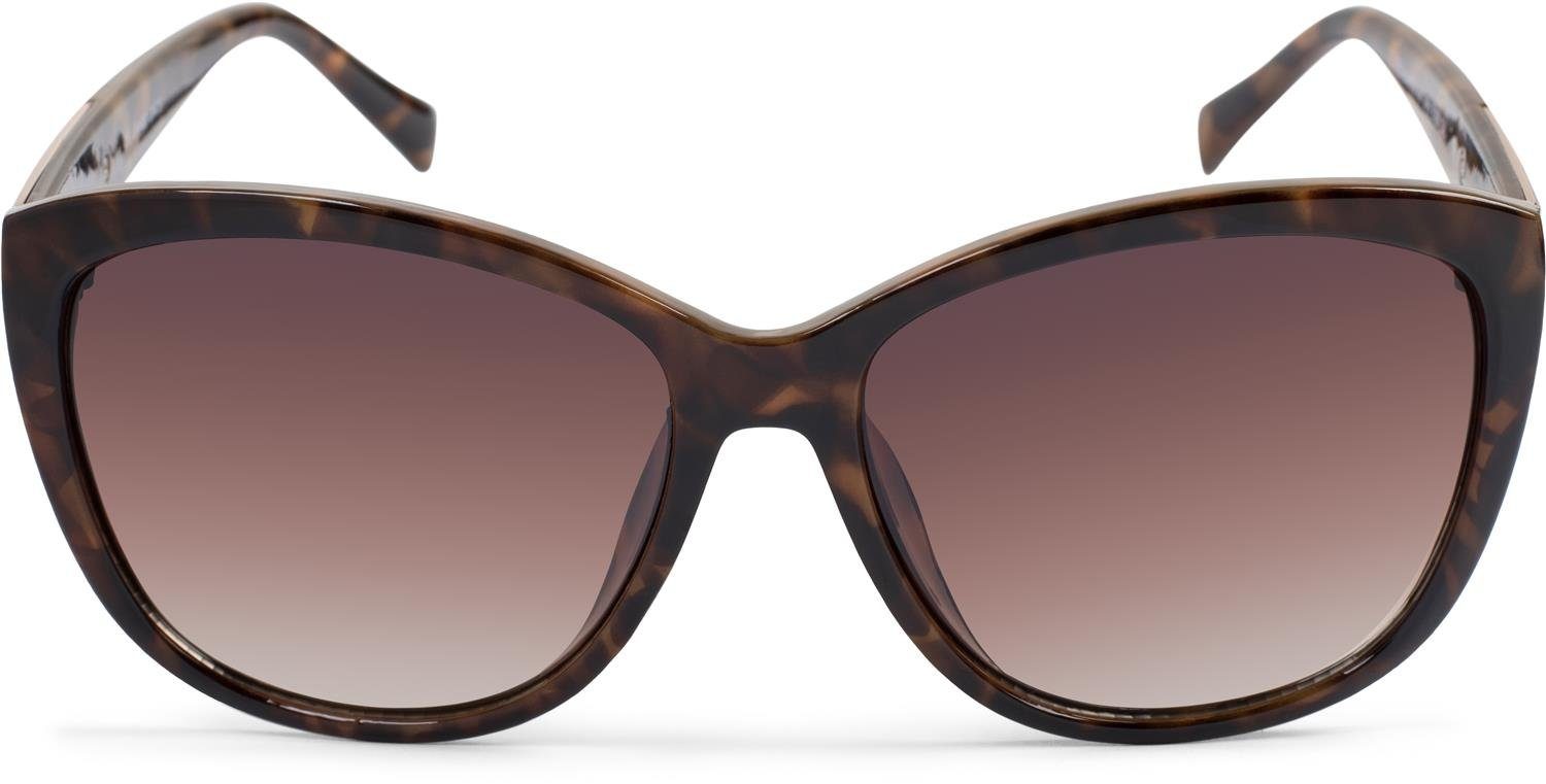 styleBREAKER Sonnenbrille (1-St) Getönt Gestell Verlauf Glas Demi Braun / Braun-Gold