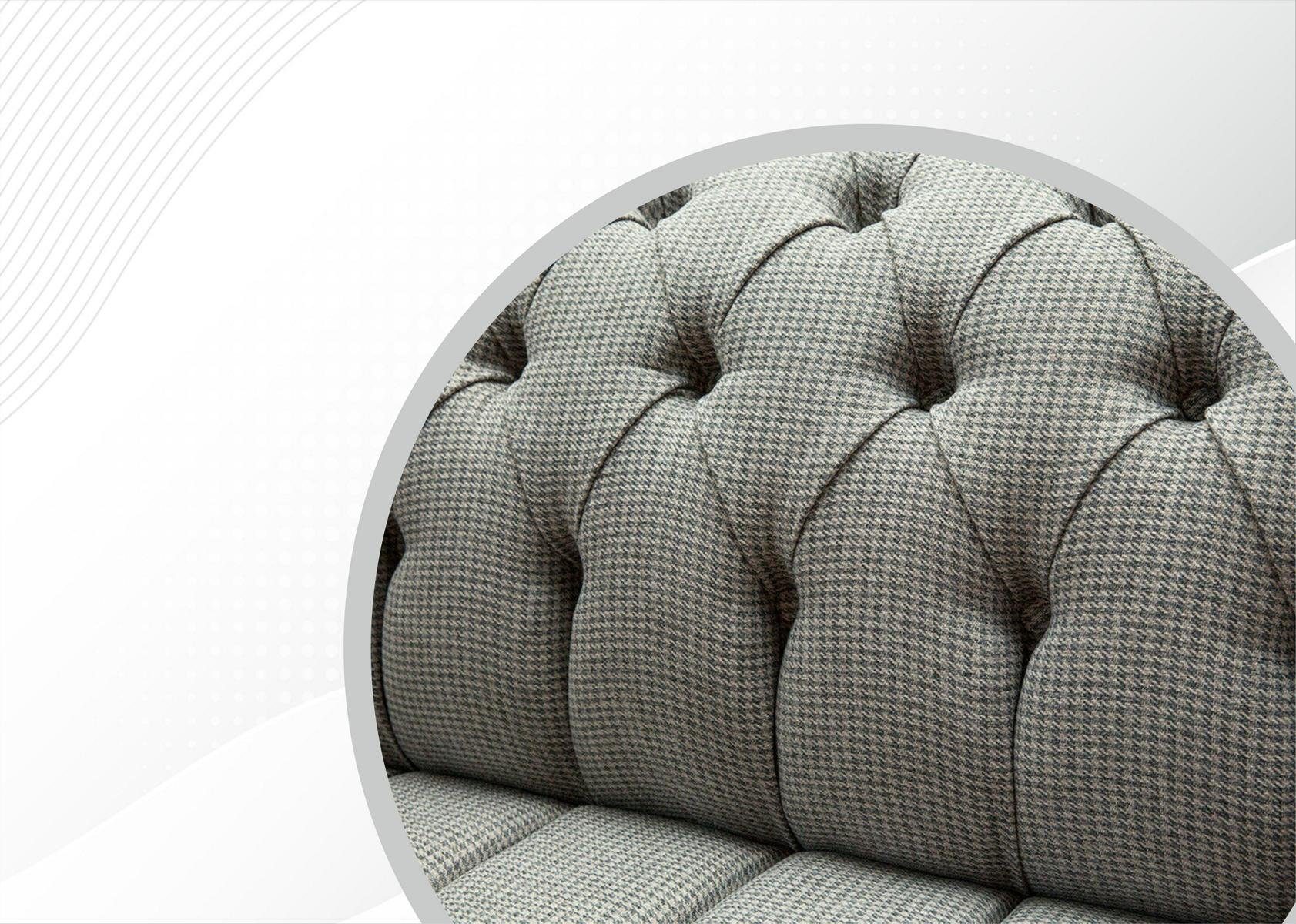 Stoff Polster Designer Textil, JVmoebel Sofas Made Europe Sofa Sitzer in Chesterfield 3 Sofa Couchen