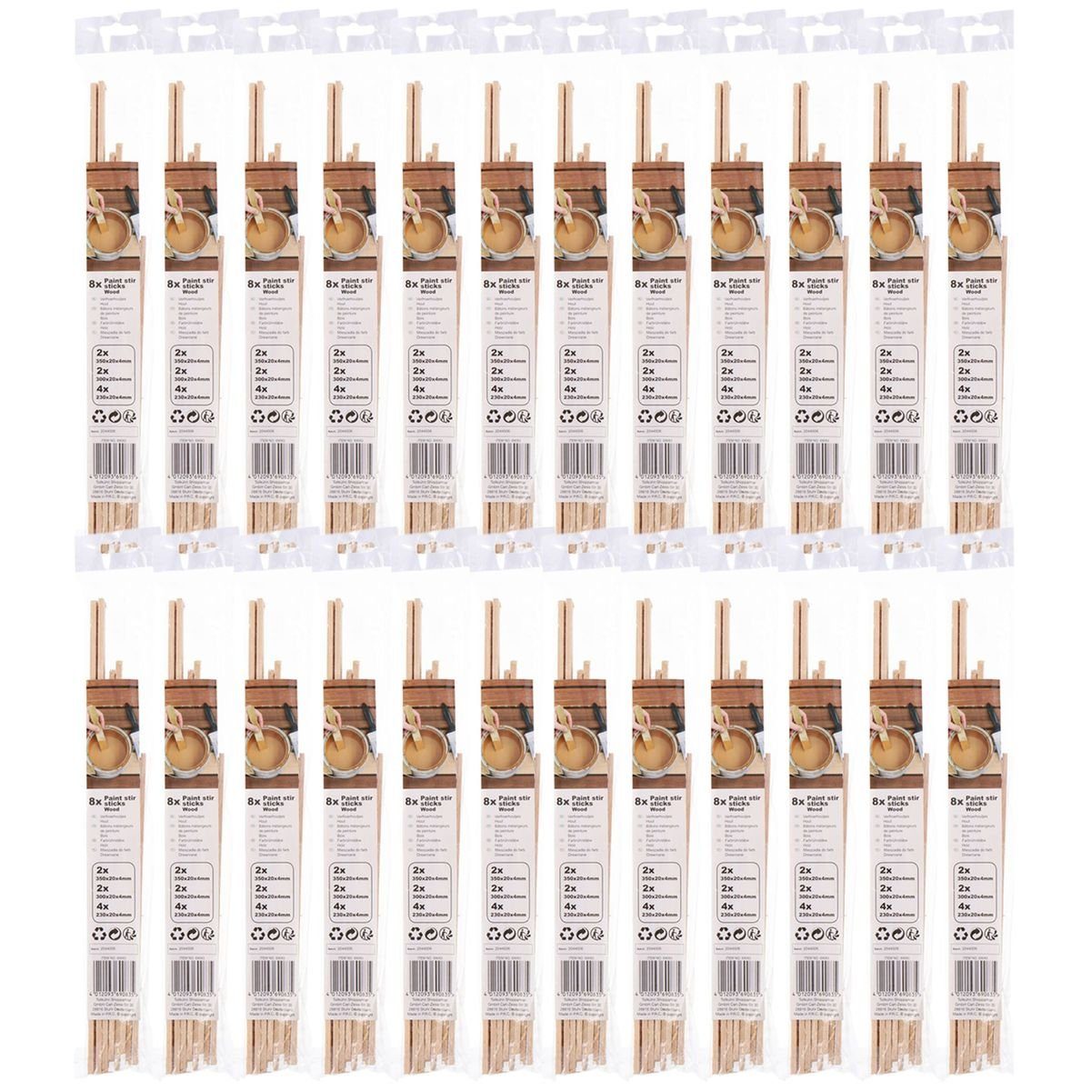 Marabellas Shop Rührstab Farbrührstab ca.230-350 x 20 x 4mm Bastelleisten 24er-Set Bastelholz