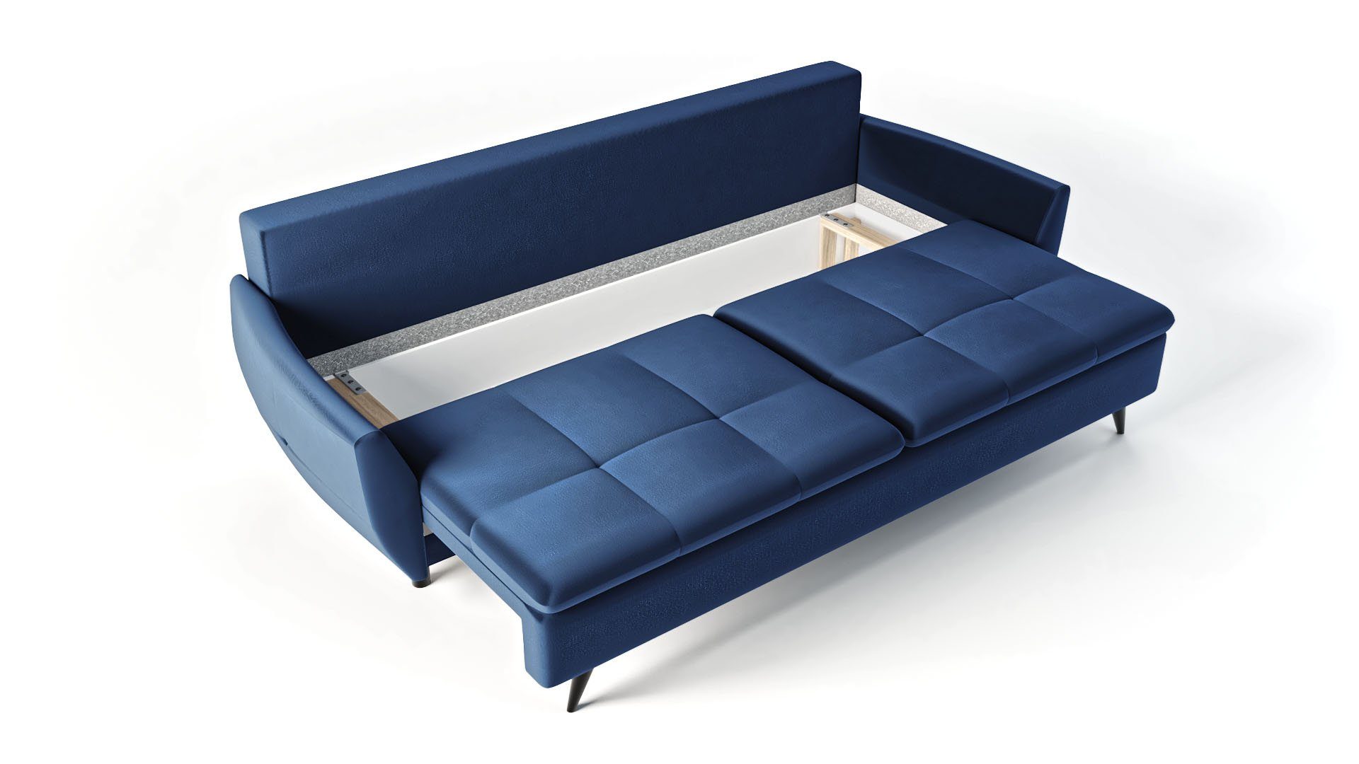 Siblo Modernes - 3-Sitzer Sofa Bettzeugbehälter Schlaffunktion 3-Sitzer Marineblau Dreisitzer - Britta Sofa 3 mit