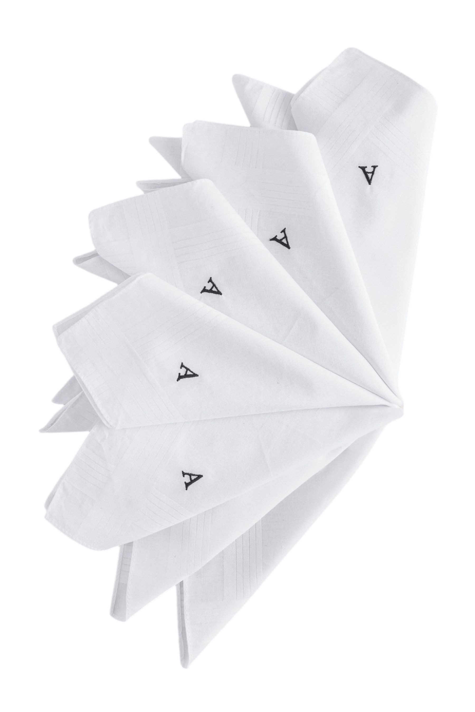 Next Taschentuch Taschentücher mit Monogramm, 5er-Pack, (5-St)