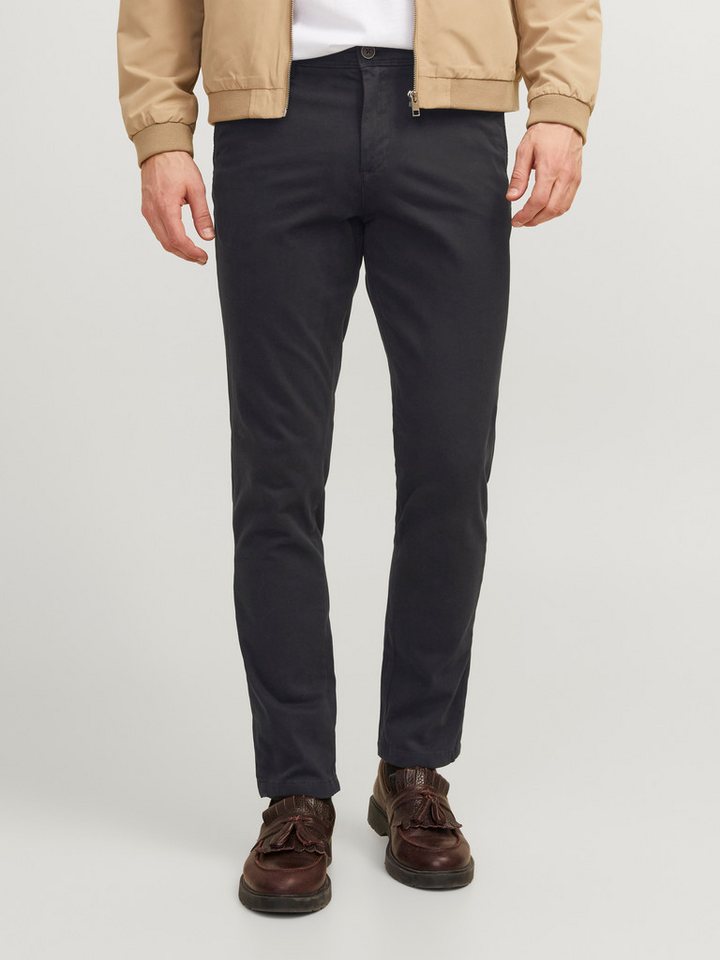Jack & Jones Chinohose JJIMARCO mit Badge und hohem Tragekomfort unifarben, modisch, slim fit, Baumwollmischung