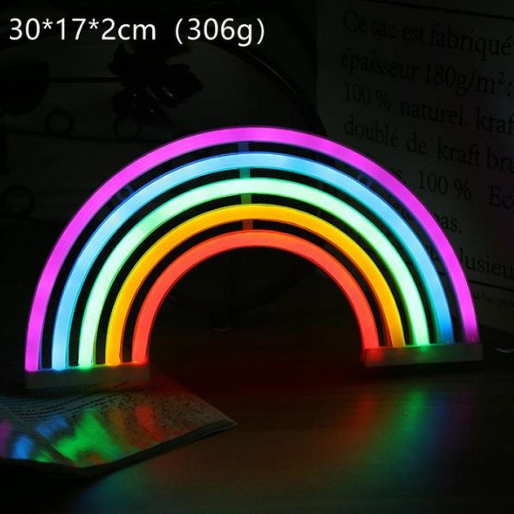 Neon oder USB GelldG LED Batterie Neon Power Nachtlicht LED Sign Dekolicht Rainbow