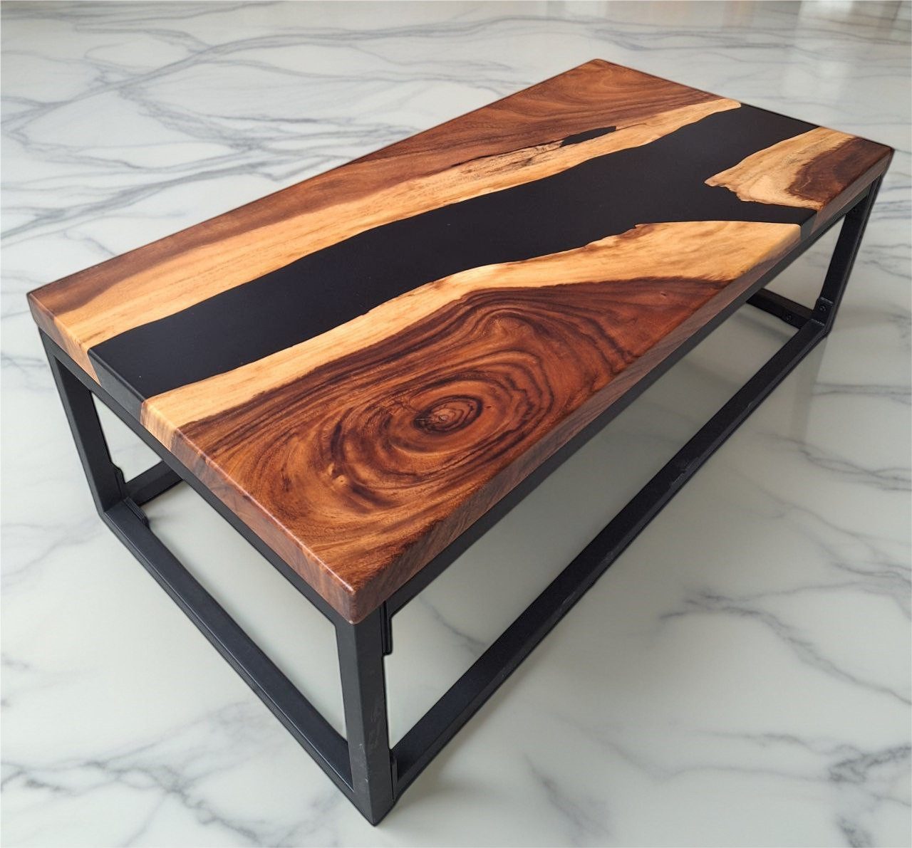 JVmoebel Esstisch Massivholz-Esstisch mit Epoxidharz stilvolles Unikat Sofort (1-St., Epoxid-Tisch), Made in Europa