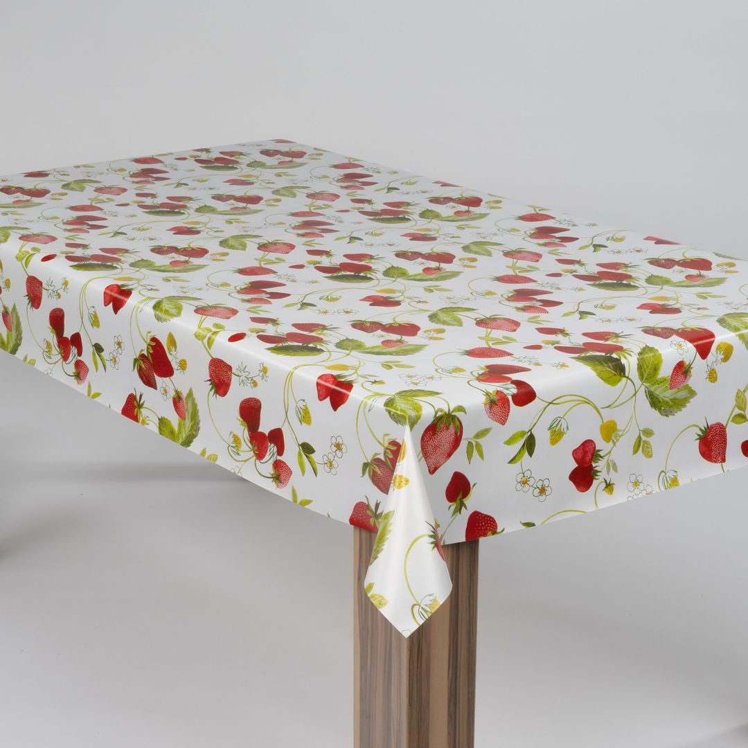 laro Tischdecke laro Wachstuch-Tischdecke Wachstischdecke Erdbeeren günstig online kaufen
