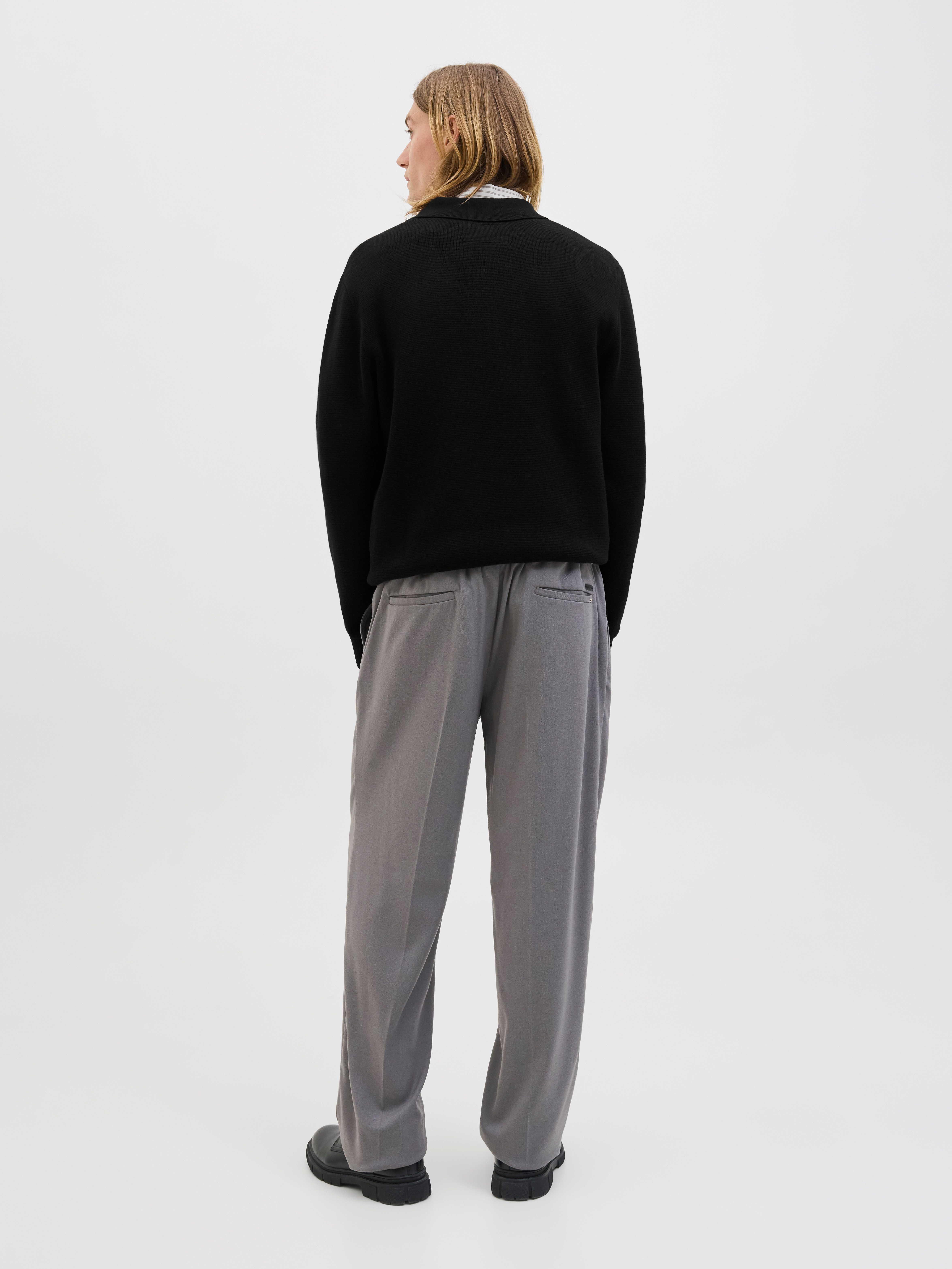 Jack & Jones Polokragenpullover JPRBLAMILANO STITCH KNIT ZIP POLO SN Baumwolle, locker geschnitten