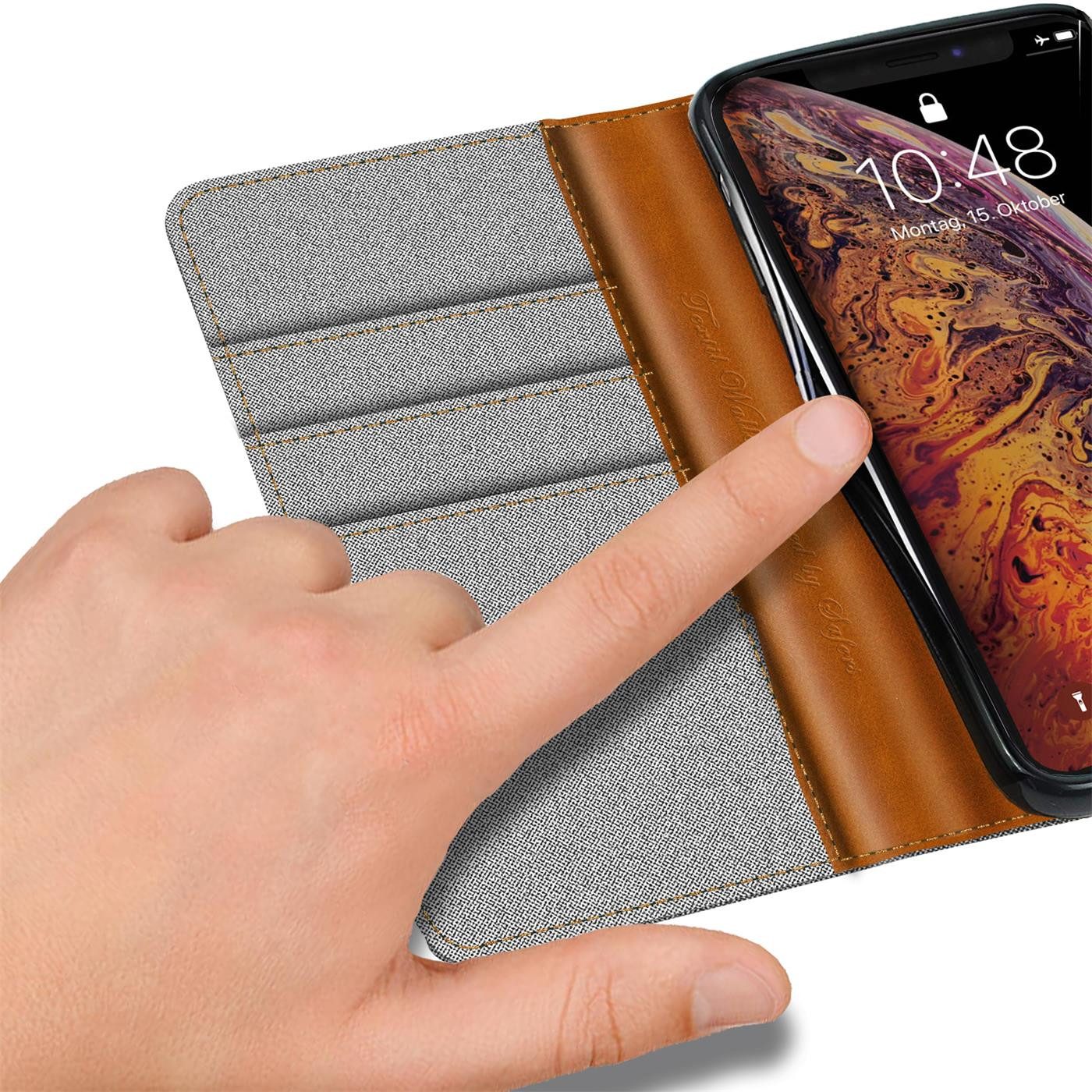 CoolGadget Handyhülle Flip Case Wallet Cover Book Tasche für Apple iPhone Xs Max 6,5 Zoll, Handy Tasche mit Kartenfach Book Schutzhülle