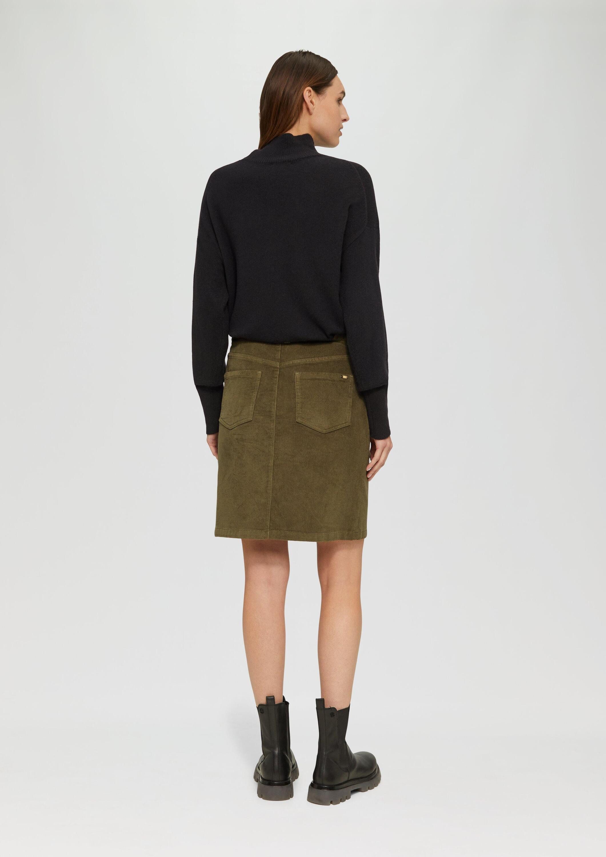 s.Oliver Longpullover Strickpullover Strickpullover im Relaxed Fit mit Stehkragen