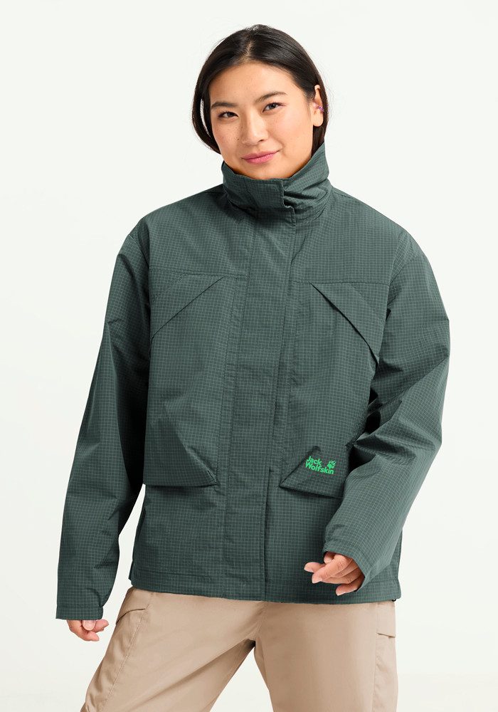 Jack Wolfskin Funktionsjacke FIND THE WILD JKT W winddicht, atmungsaktiv, Übergangsjacke, hoher Stehkragen