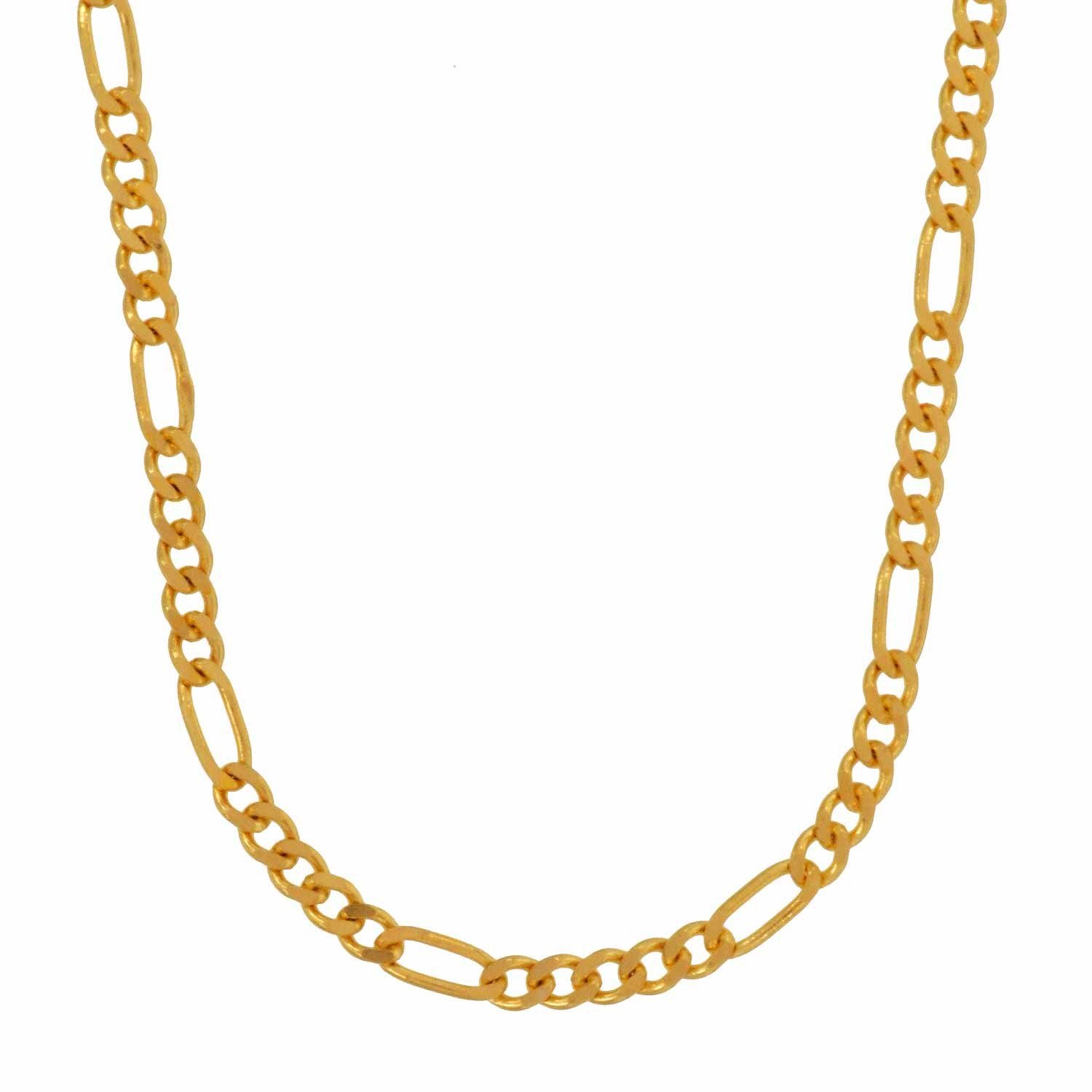 HOPLO Goldkette Figarokette 585 - 14 Karat Gold 1,9 mm 45 cm Halskette,  Made in Germany