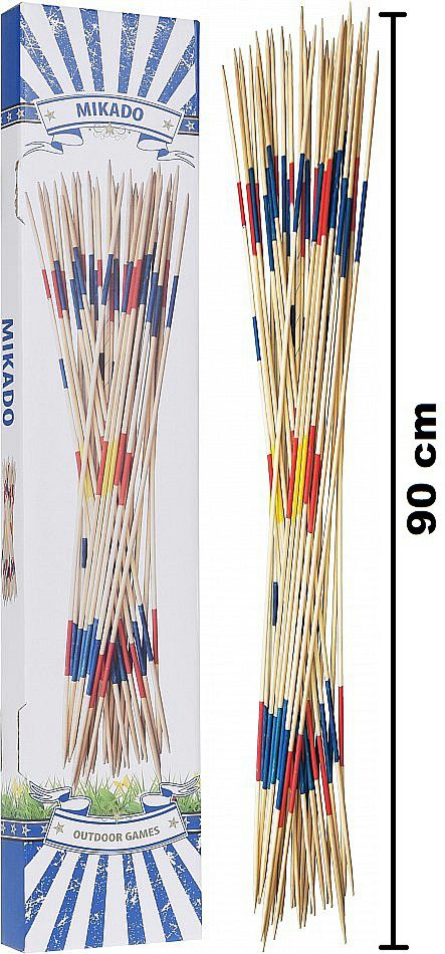 Koopman Spielzeug-Gartenset Mikado XXL Gartenspiel 90 cm Holzspiel Bunt, (Mikadoset, 1-tlg., Packung), Kinderspiel, Outdoor, XXL-Größe, 31-teilig