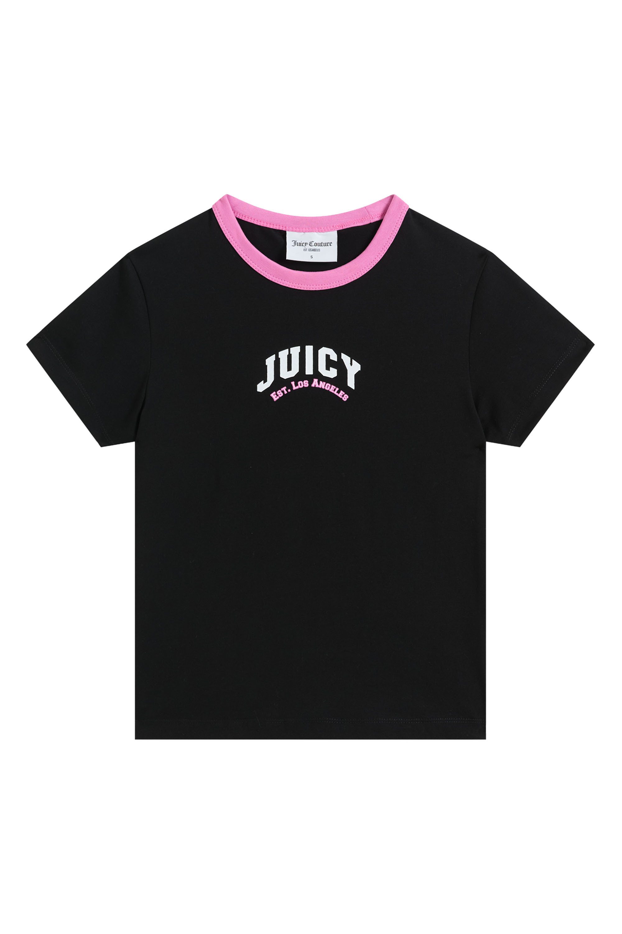 Juicy Couture T-Shirt COLLEGIATE SPORTS RINGER TSHIRT. Damen T-Shirt Damen, Schriftzug, Sportshirt, Logoprint, Trikot, Sale