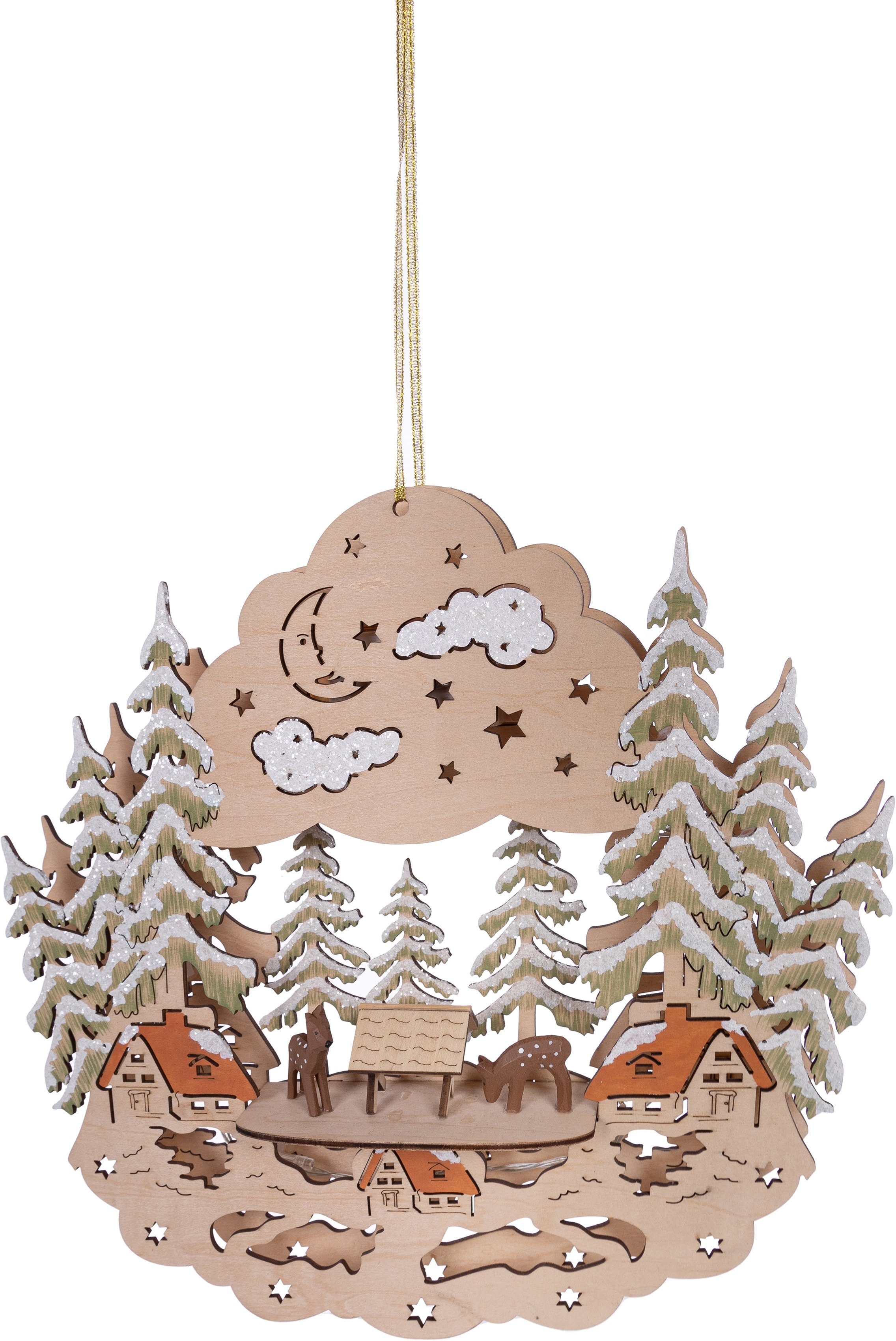 Myflair Möbel & Accessoires Dekolicht Weihnachtsdeko, LED fest integriert,  aus Holz, Höhe ca. 29 cm | Leuchtfiguren